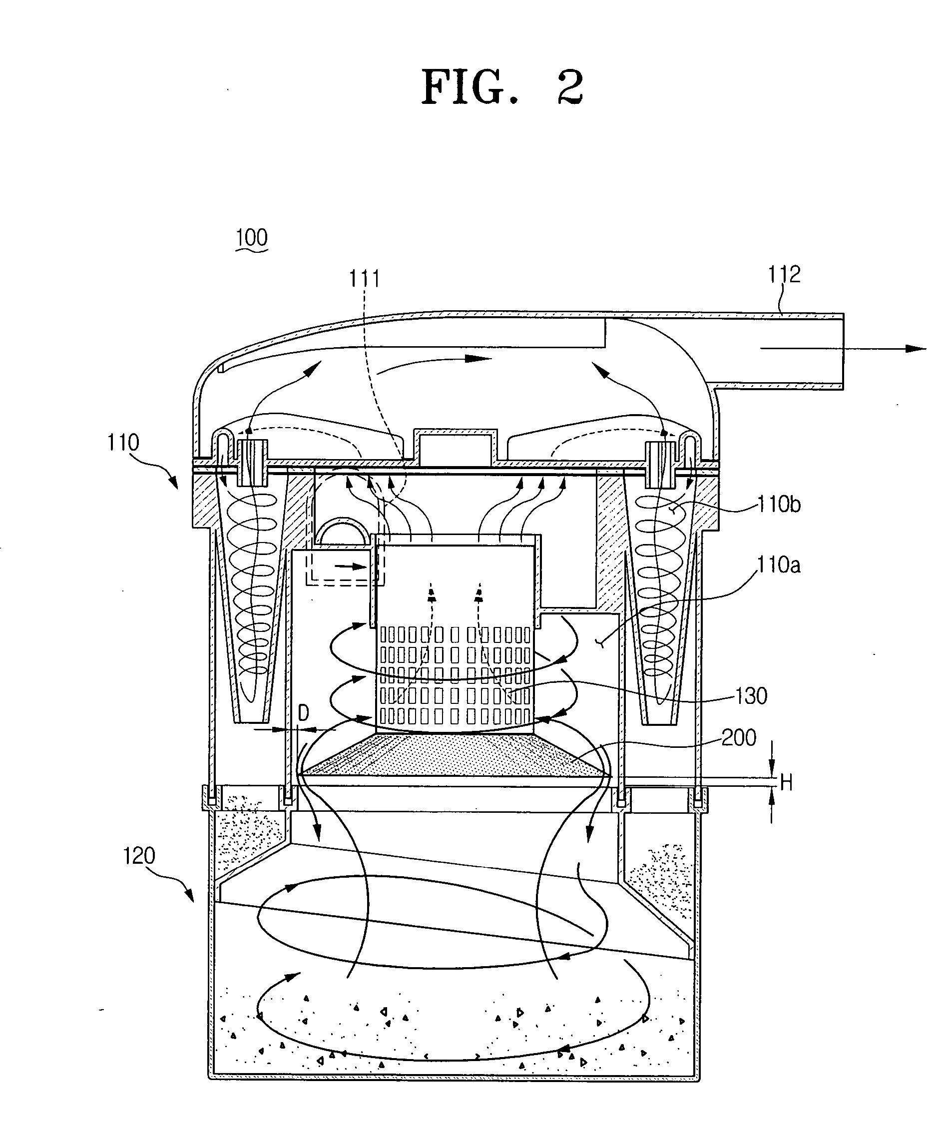 Cyclone dust collecting apparatus having contaminants counterflow prevention member