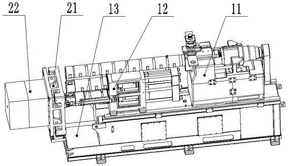 A graded storage injection molding machine