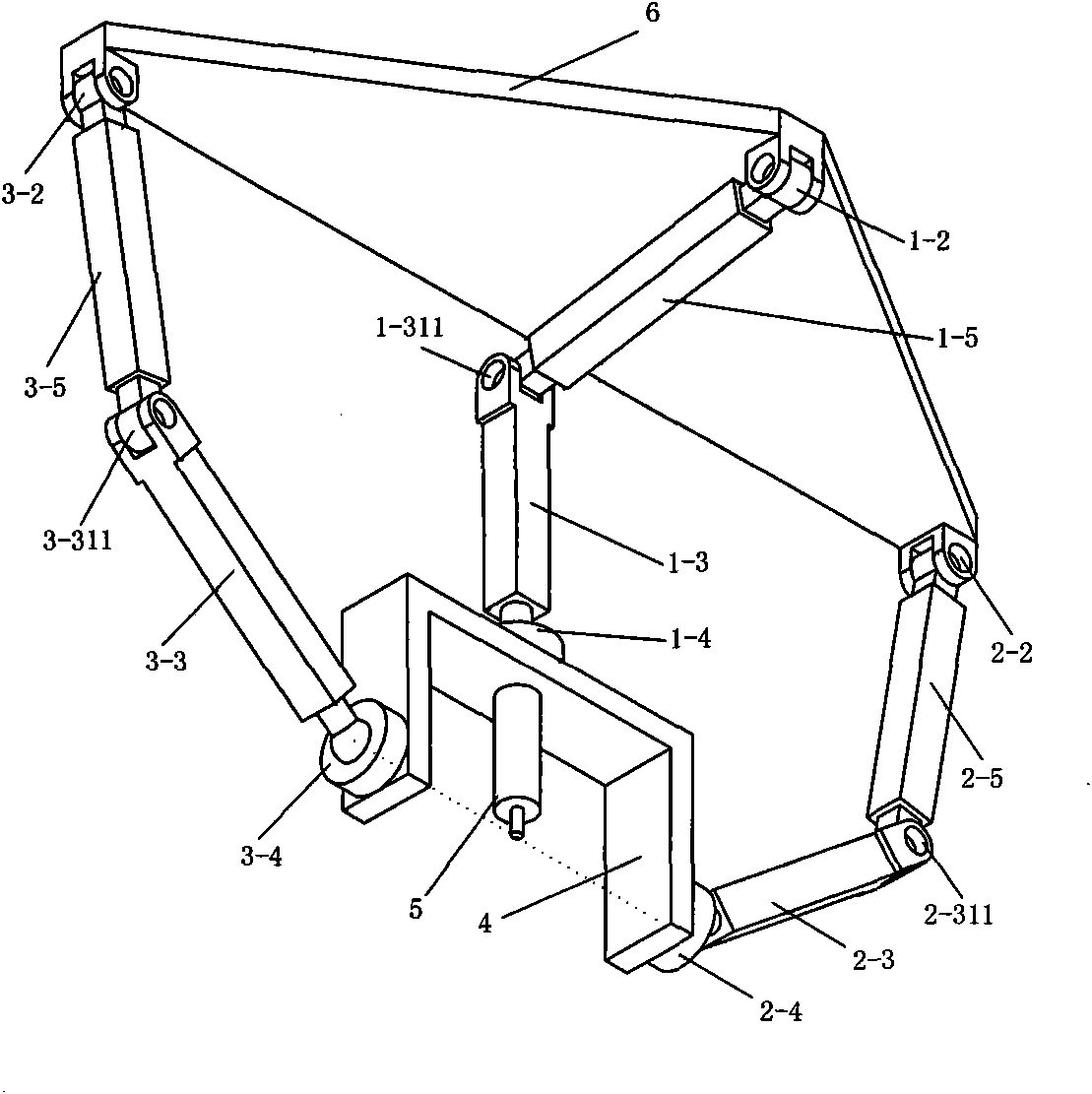 Three degree of freedom parallel robot mechanism