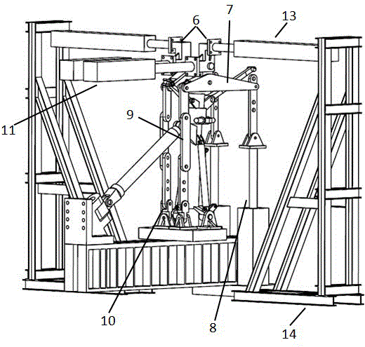 Plane type ejection launch carrier-borne aircraft front undercarriage static force test loading apparatus