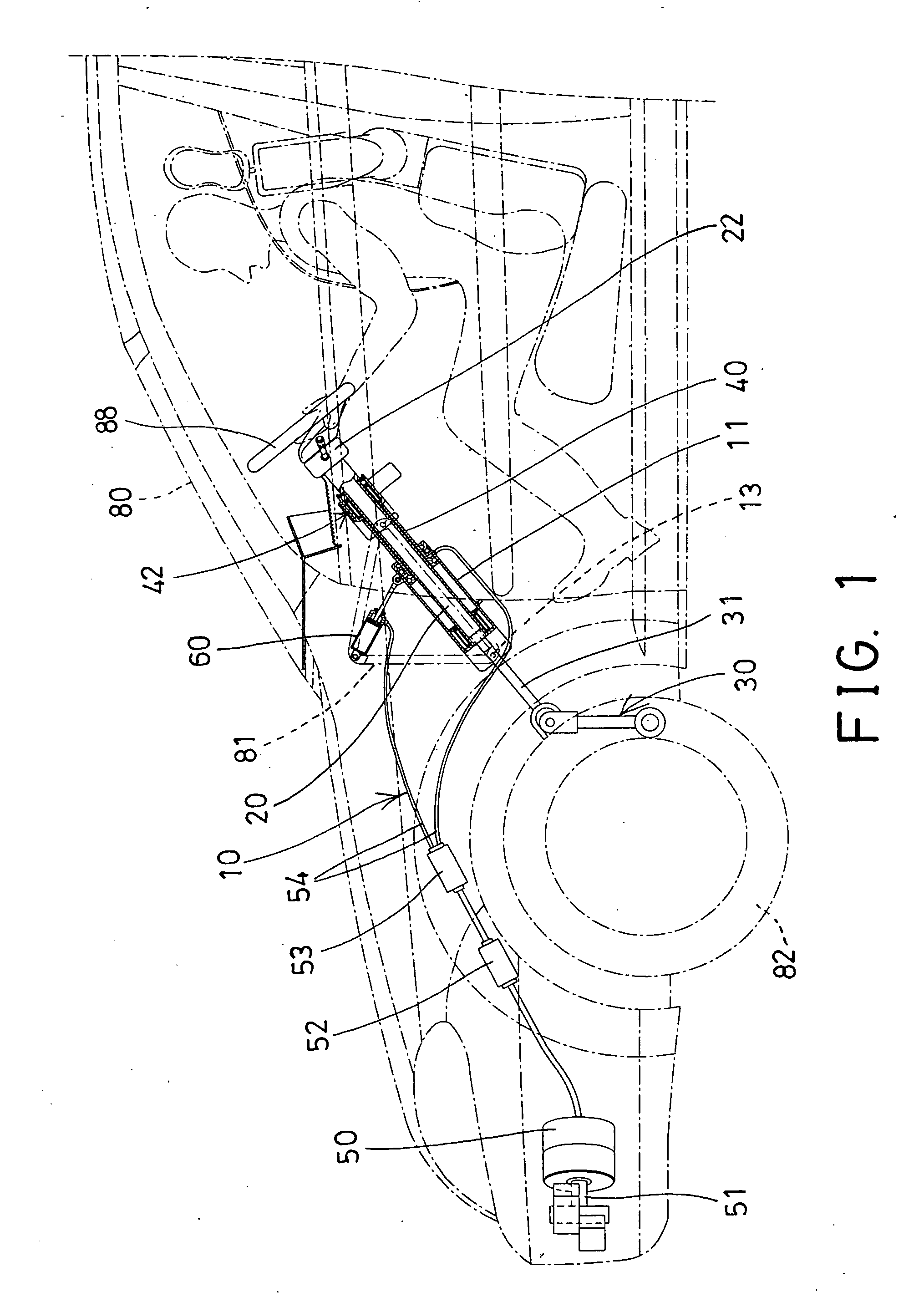 Steering wheel retracting device for vehicle