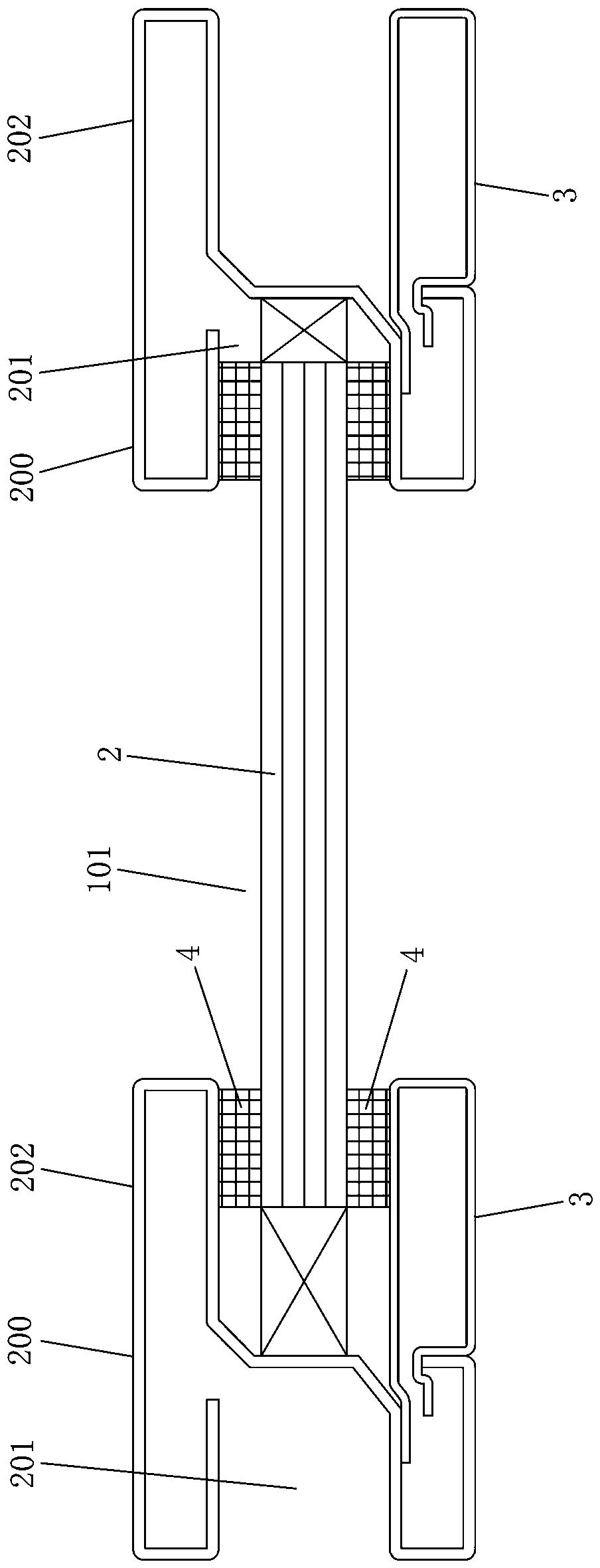 Frame body structure of door and window system