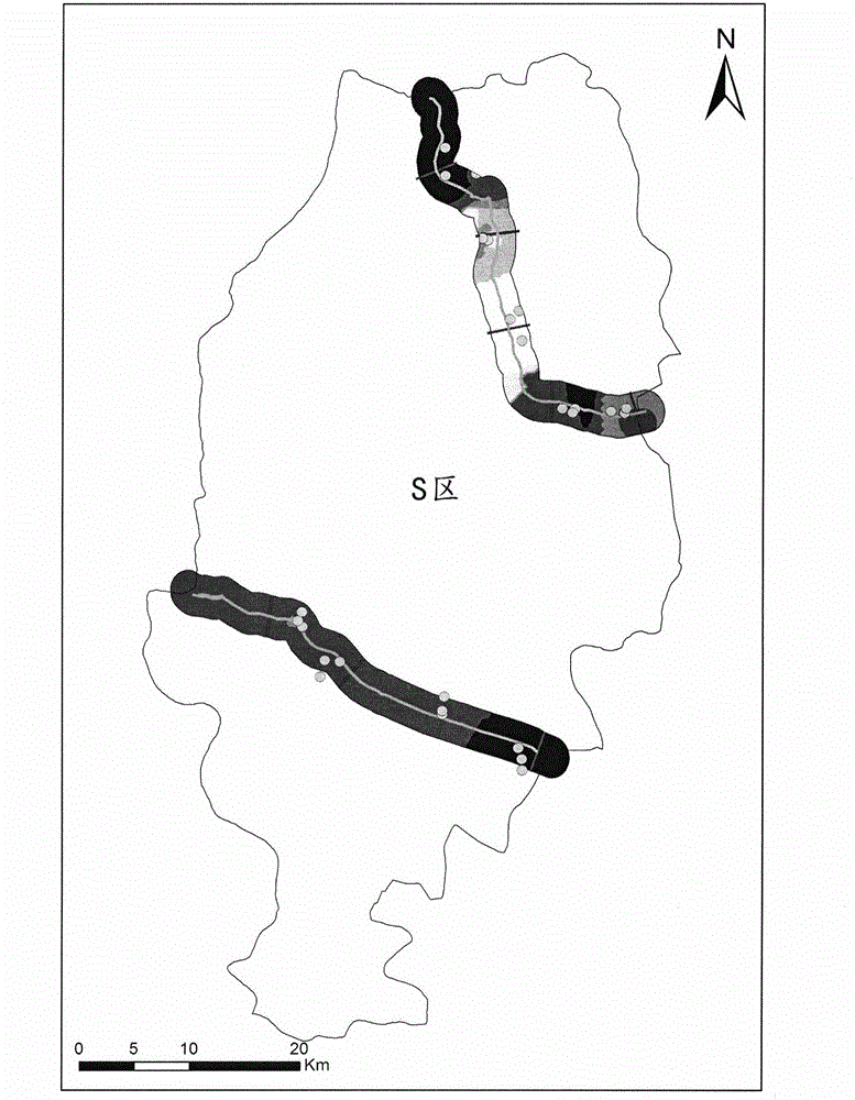 Method for determining population exposure area according to environmental health risk assessment on river pollution specific pollutants and application of method