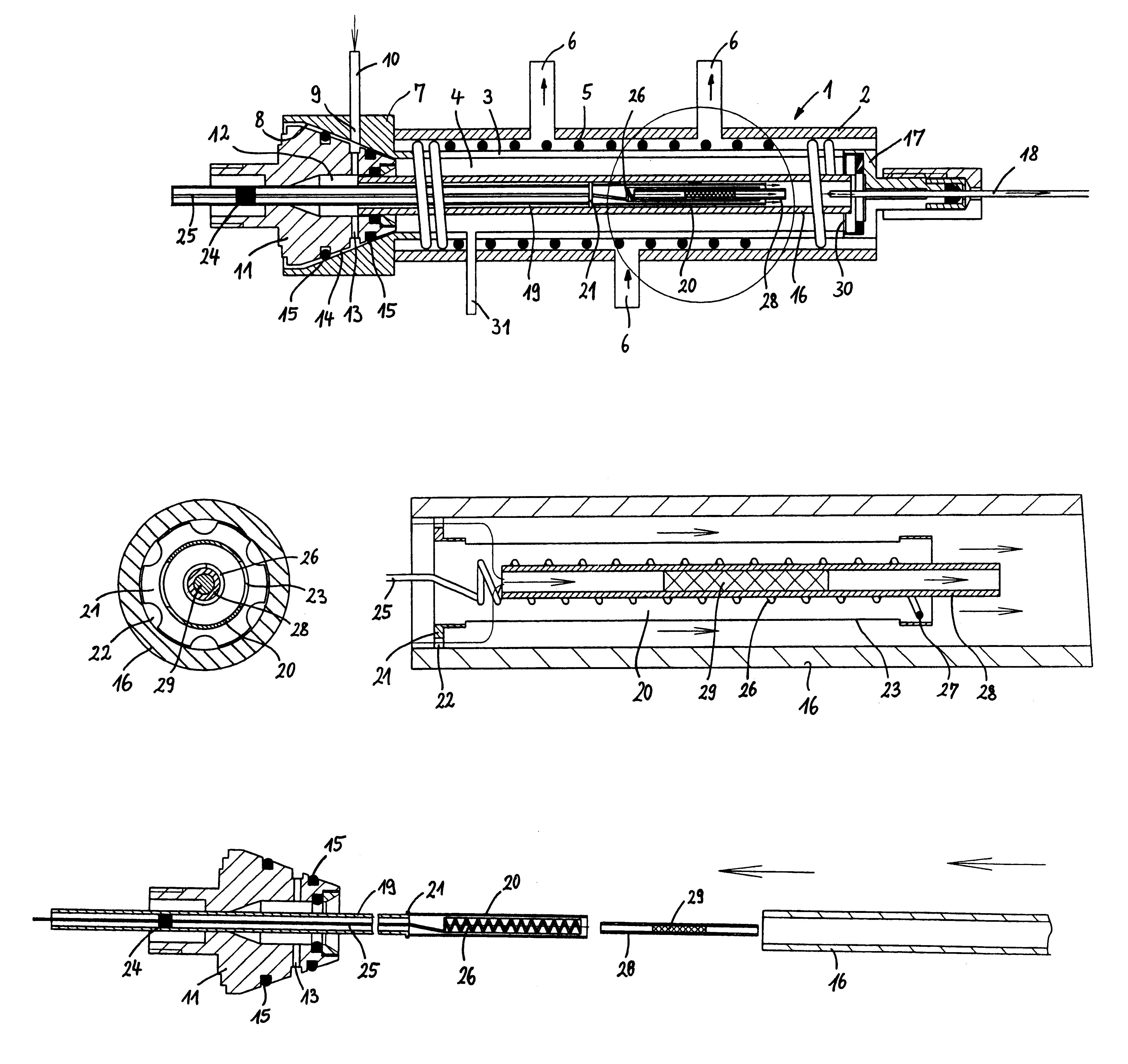 Sample application device for a gas chromatograph