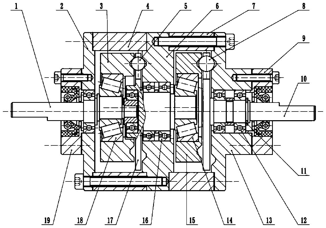 Speed reducer for eccentric driving and double-stage planar oscillating tooth gear