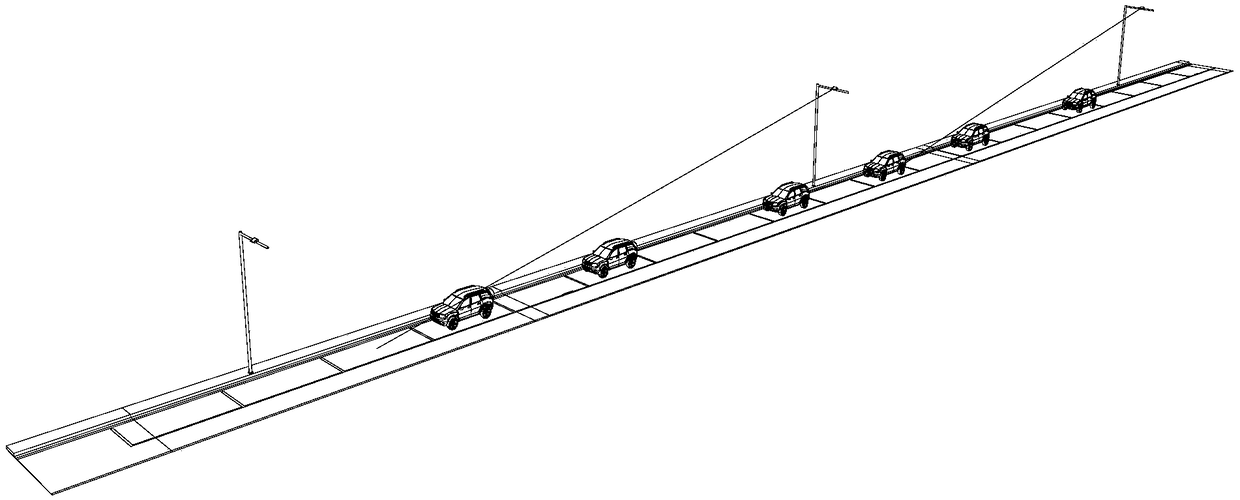 Roadside parking management system based on sensor signal and monitored image between rods