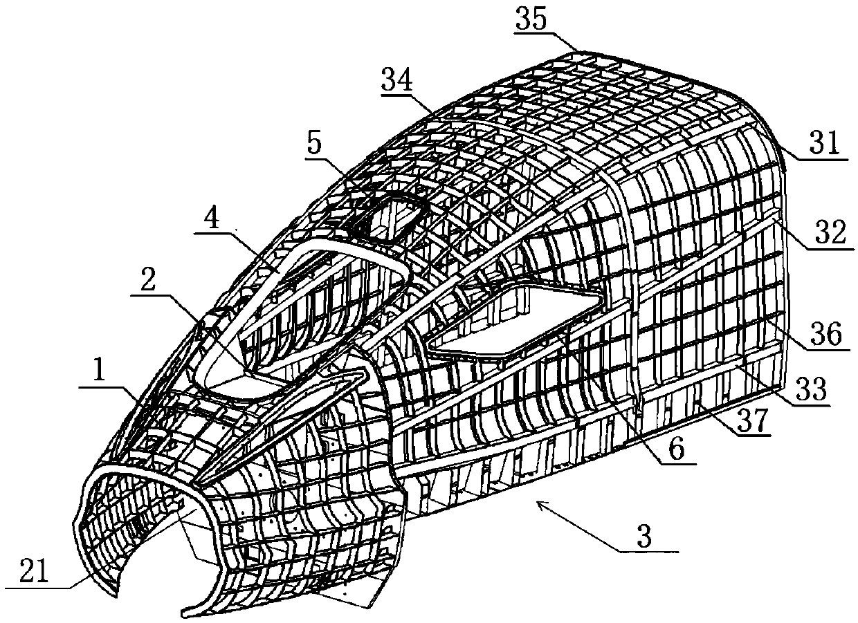 Vehicle head structure of railway vehicle