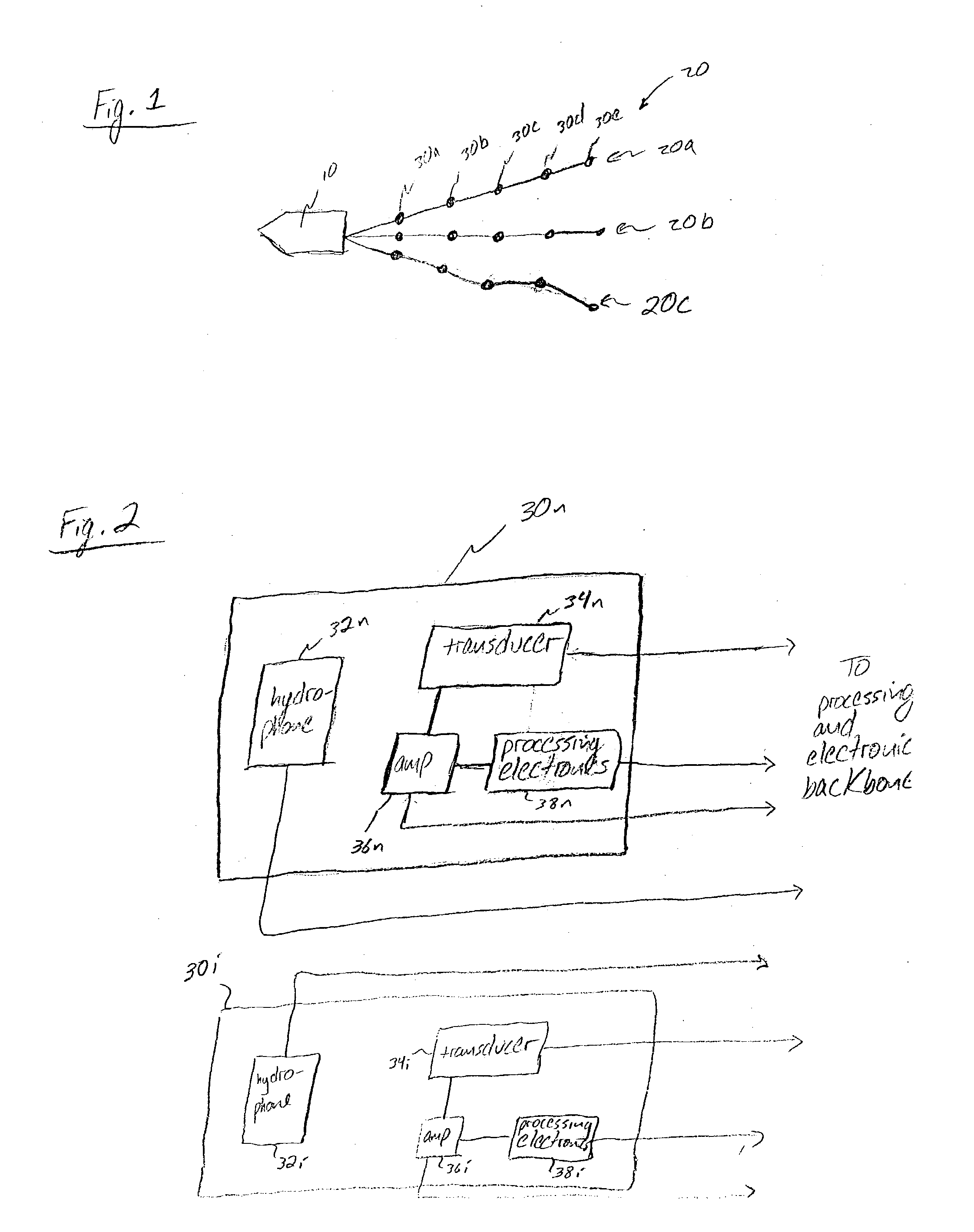 Multi-line towed acoustic array shape measurement unit