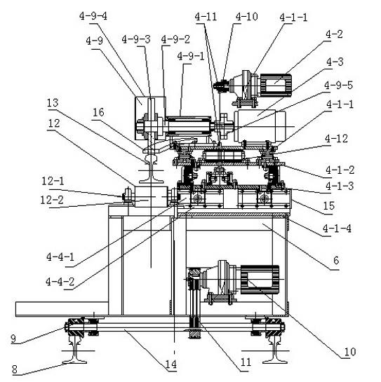 Longitudinal grinding machine for welding rail welding seam