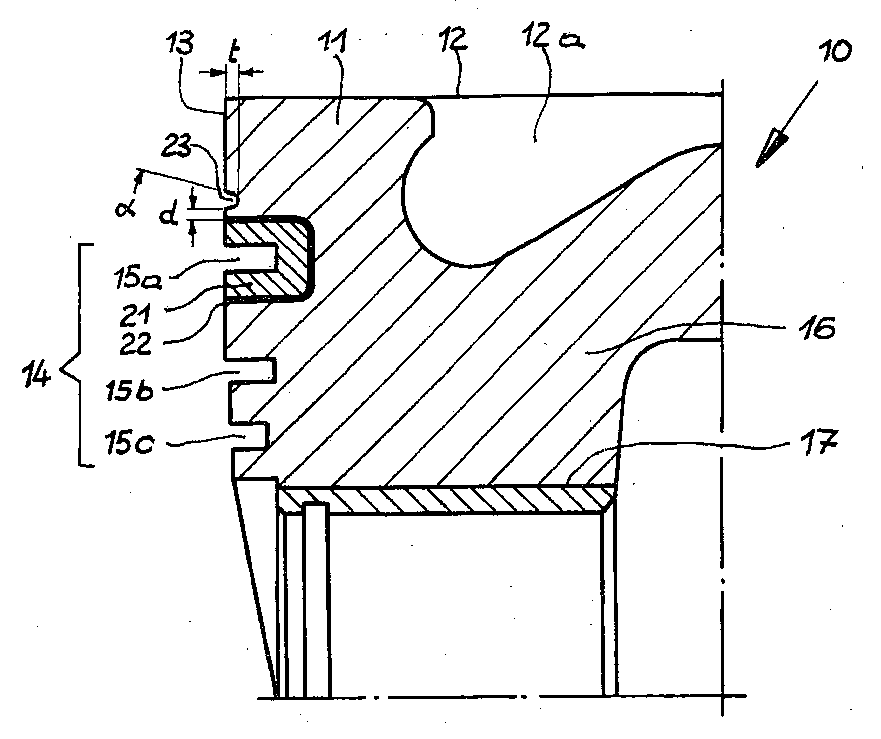 Piston for an internal combustion engine