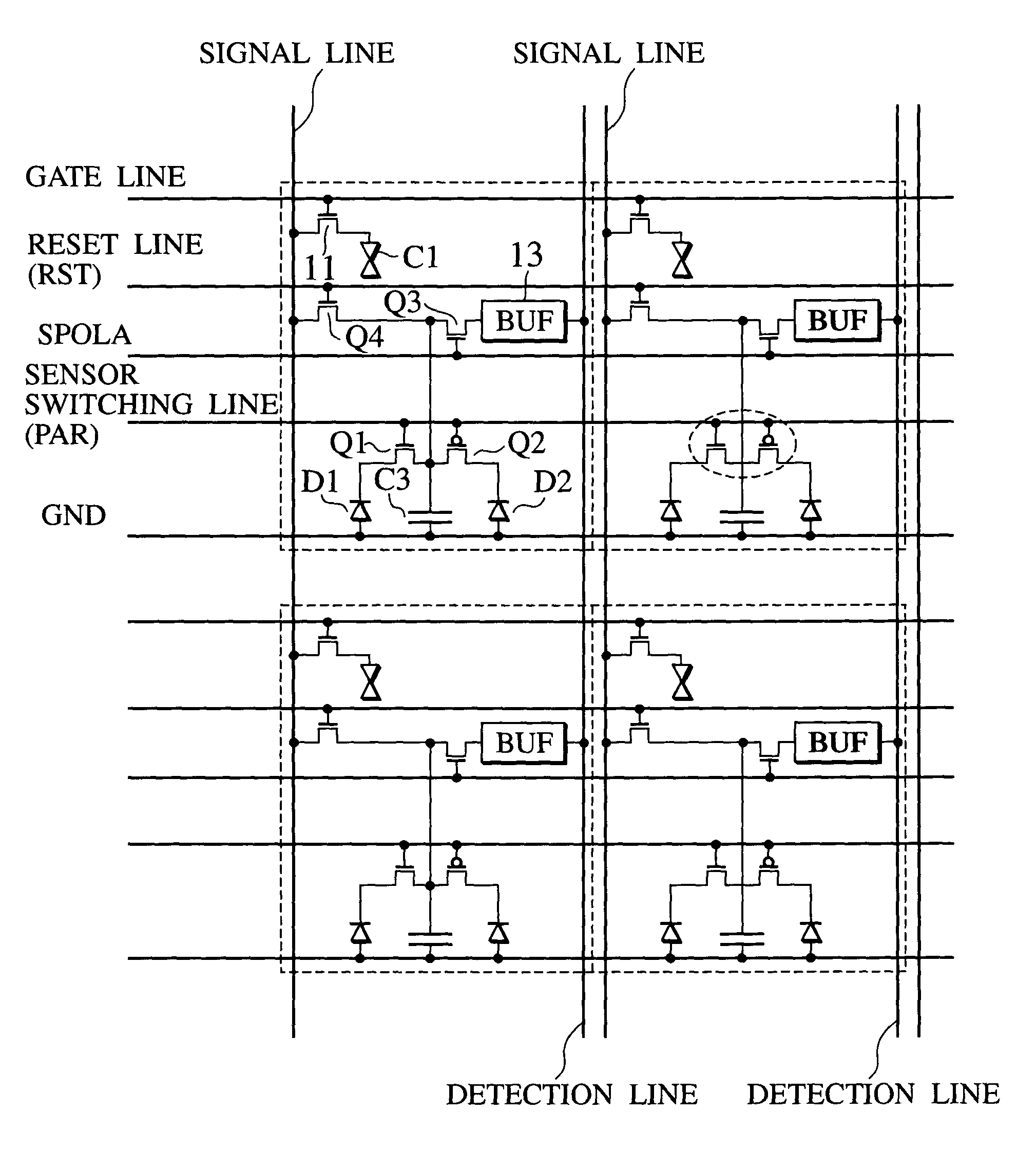 Suppression of leakage current in image acquisition