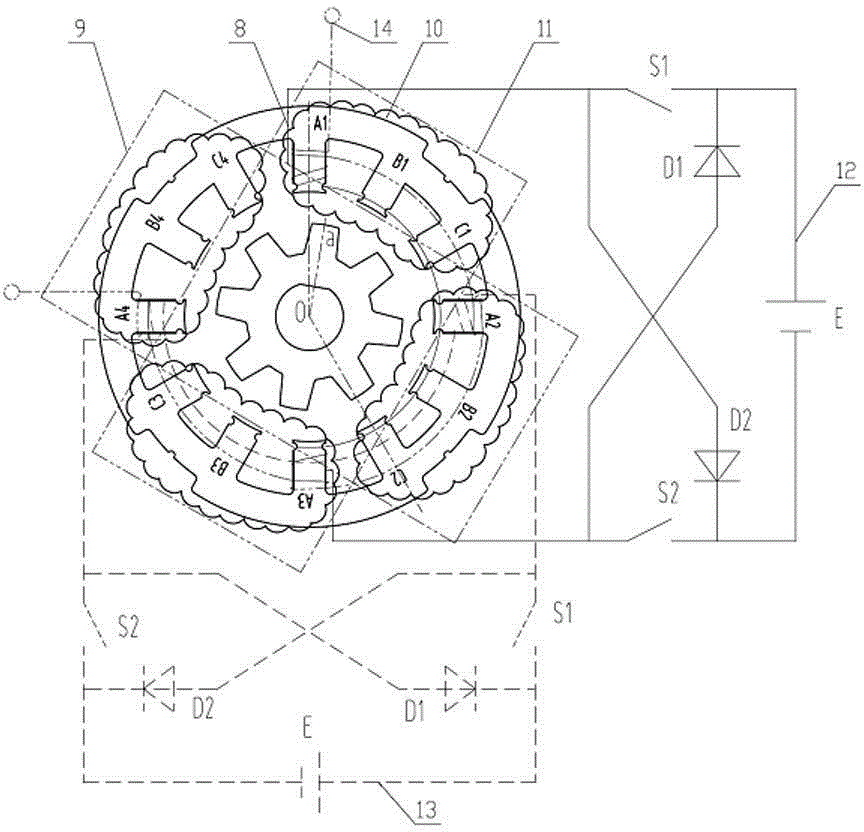 Switch reluctance motor of distributed multiple driving units