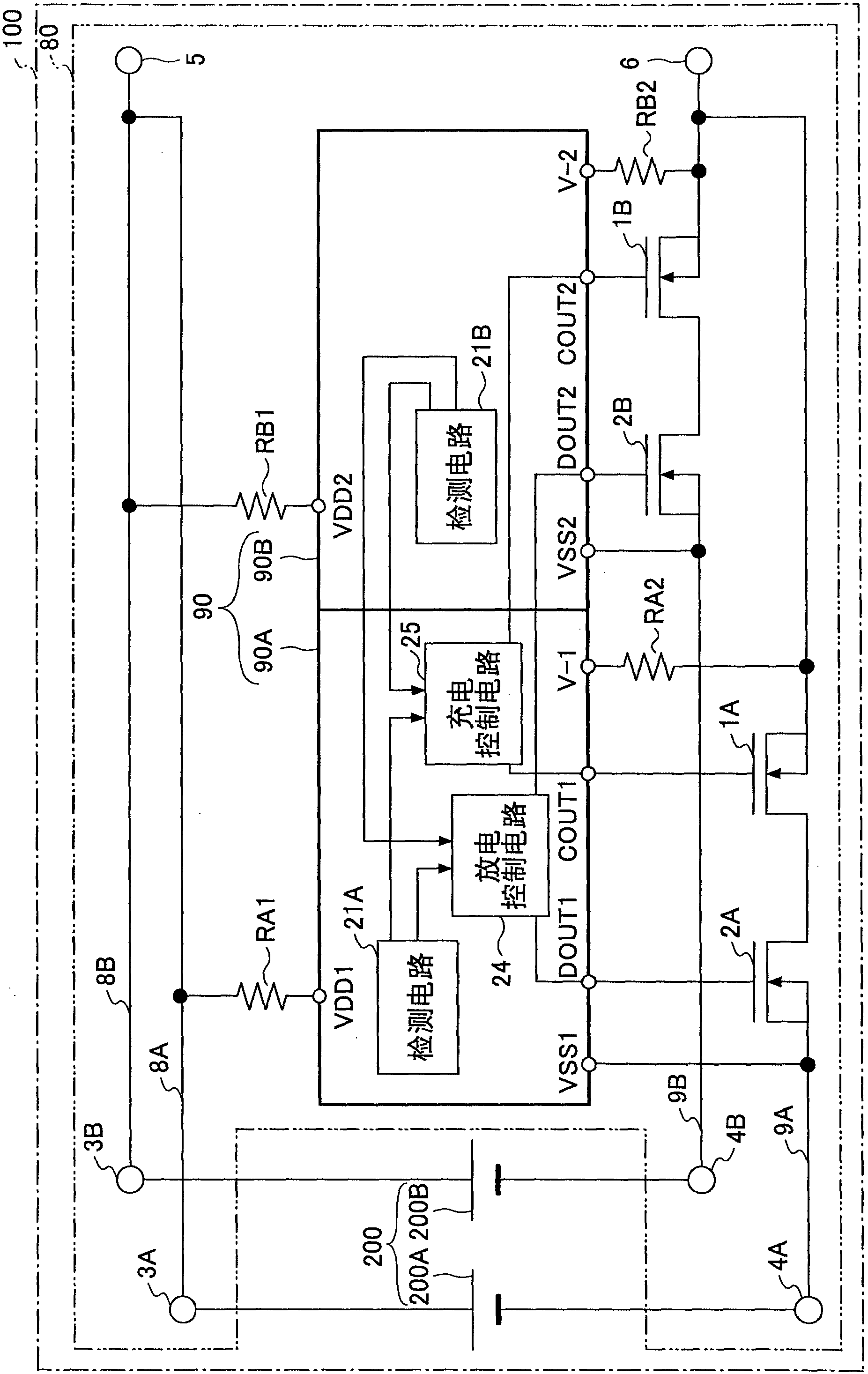 Battery protection circuit and battery protection device and battery pack