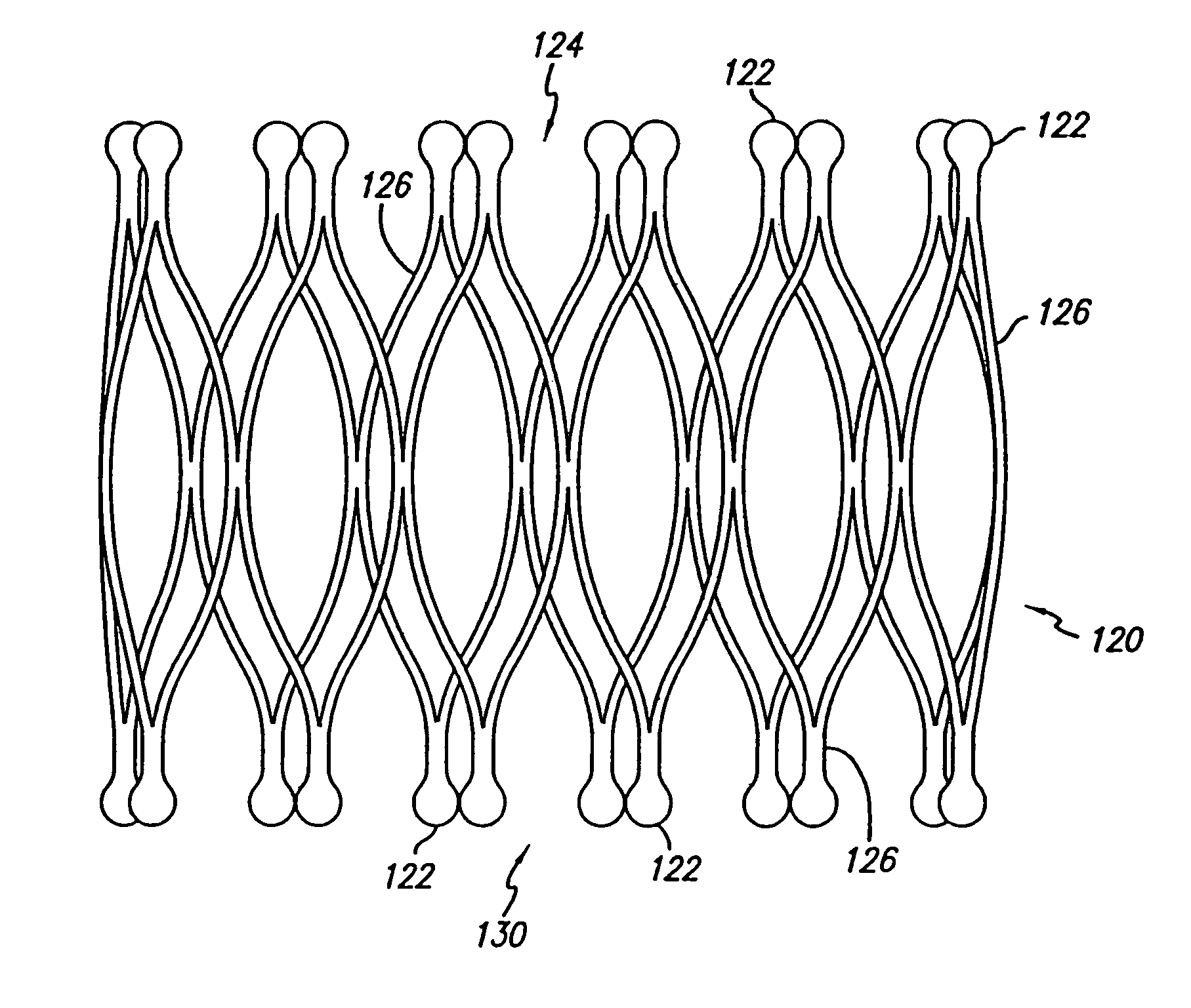 Single-piece endoprosthesis with high expansion ratios and atraumatic ends