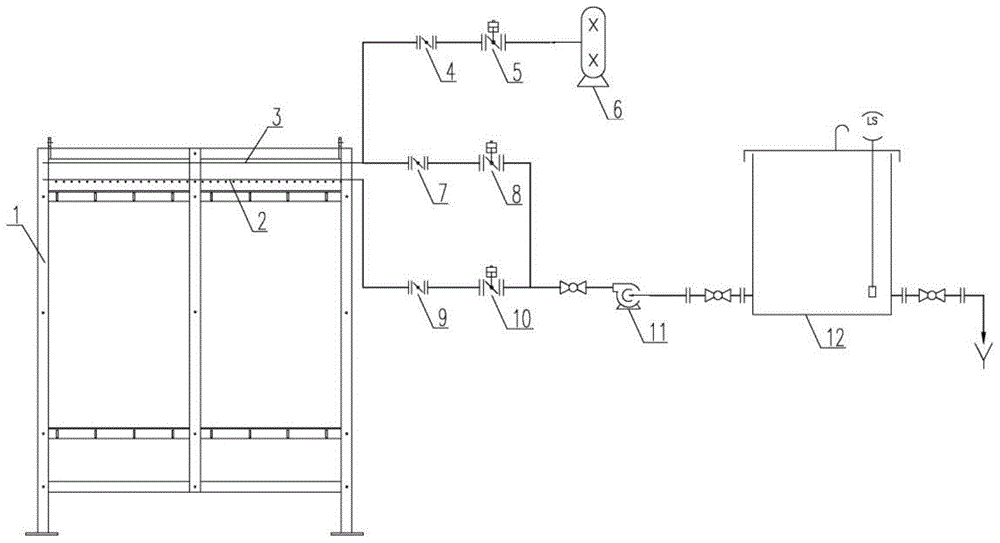 A pulse type flat membrane bioreactor flushing device and flushing method thereof