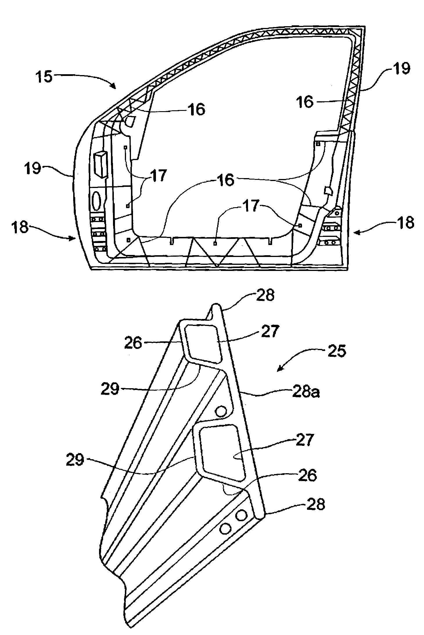 Magnesium door assembly for automobiles