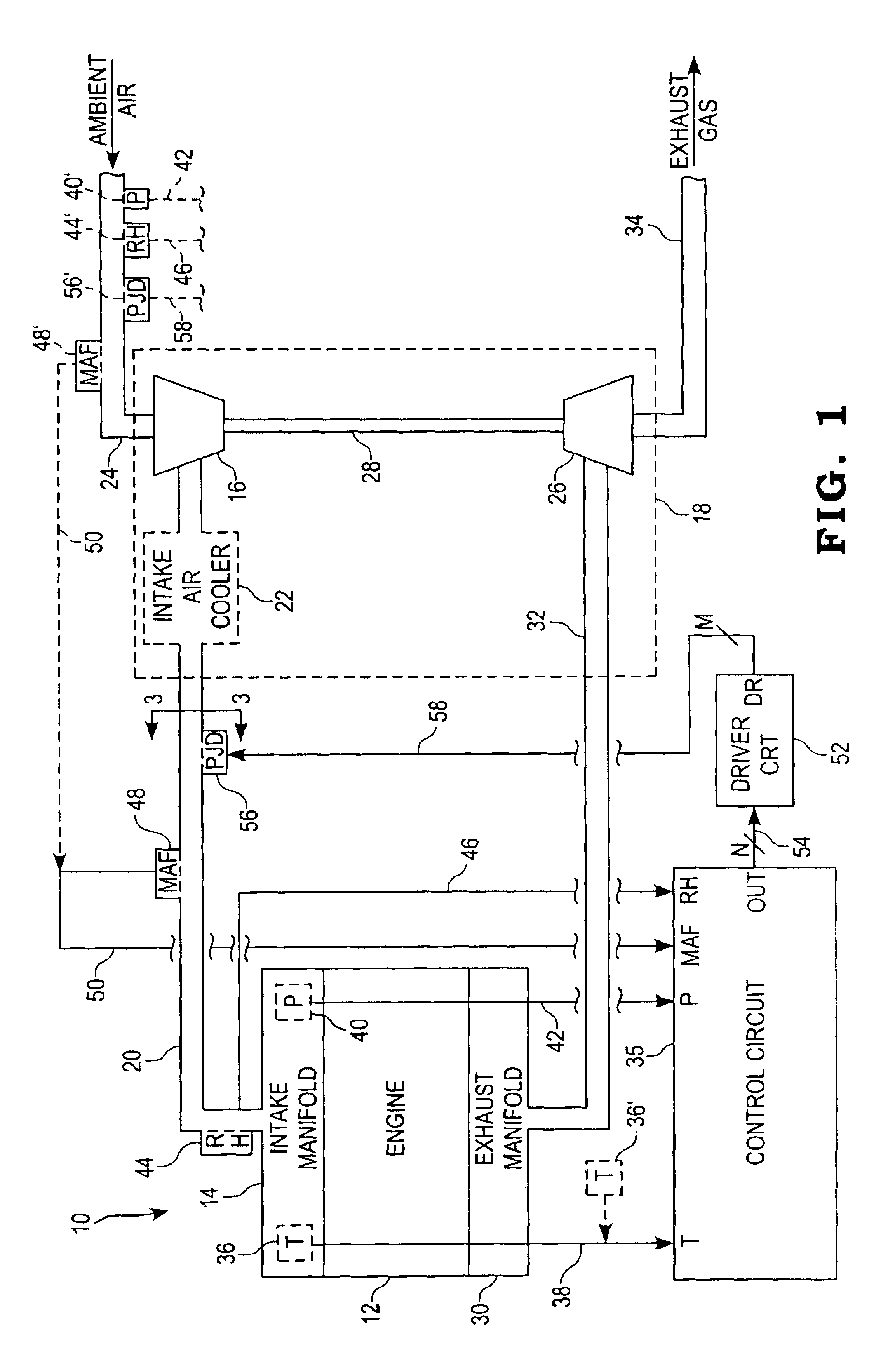 Intake air dehumidification system for an internal combustion engine