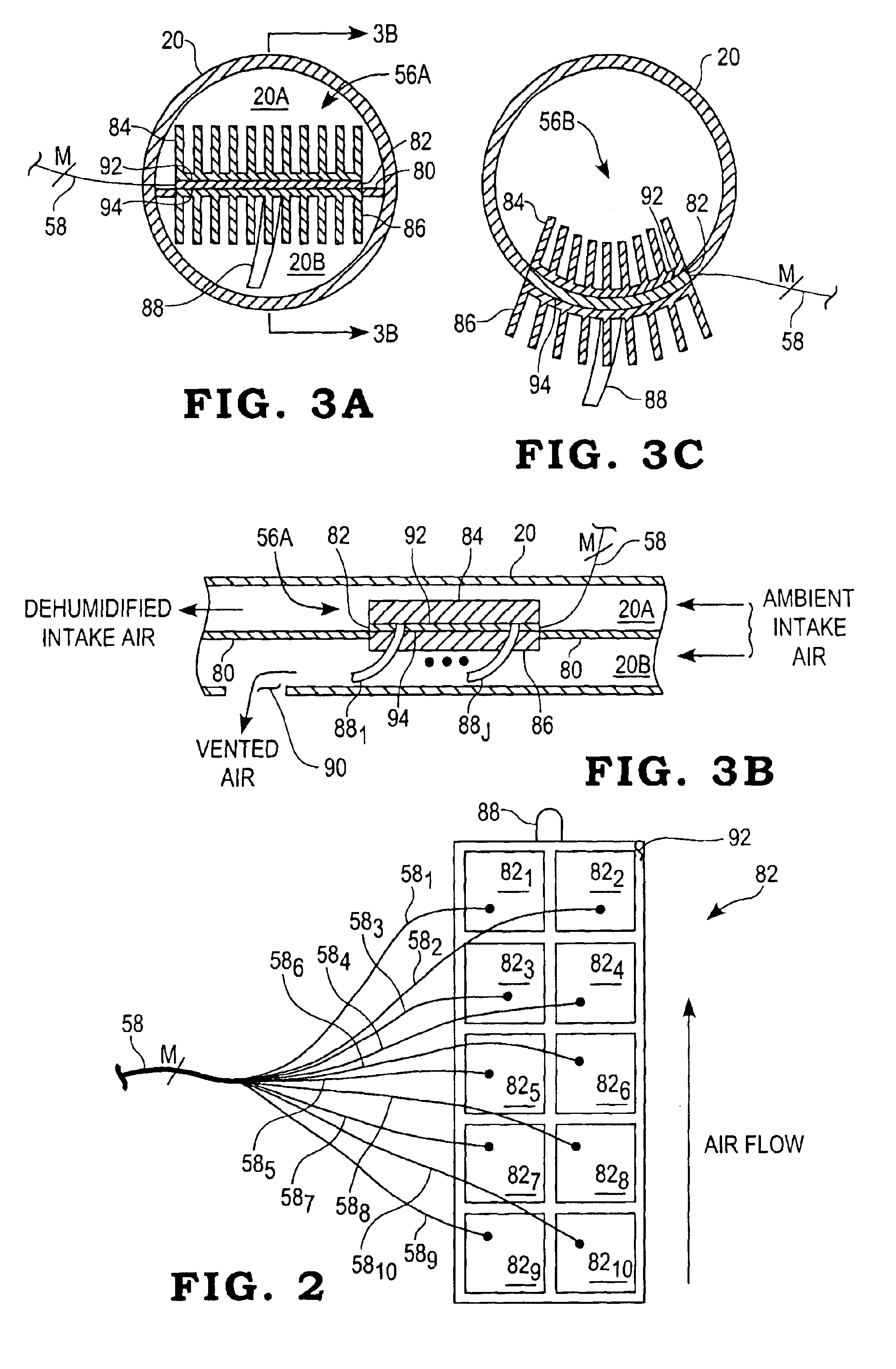 Intake air dehumidification system for an internal combustion engine