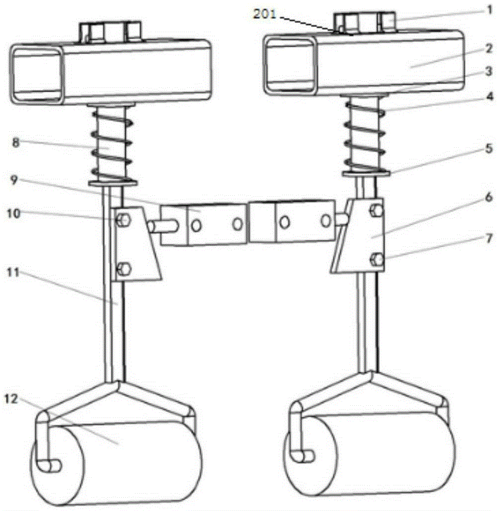 Automatic row alignment device of root-tuber crop harvesting machine