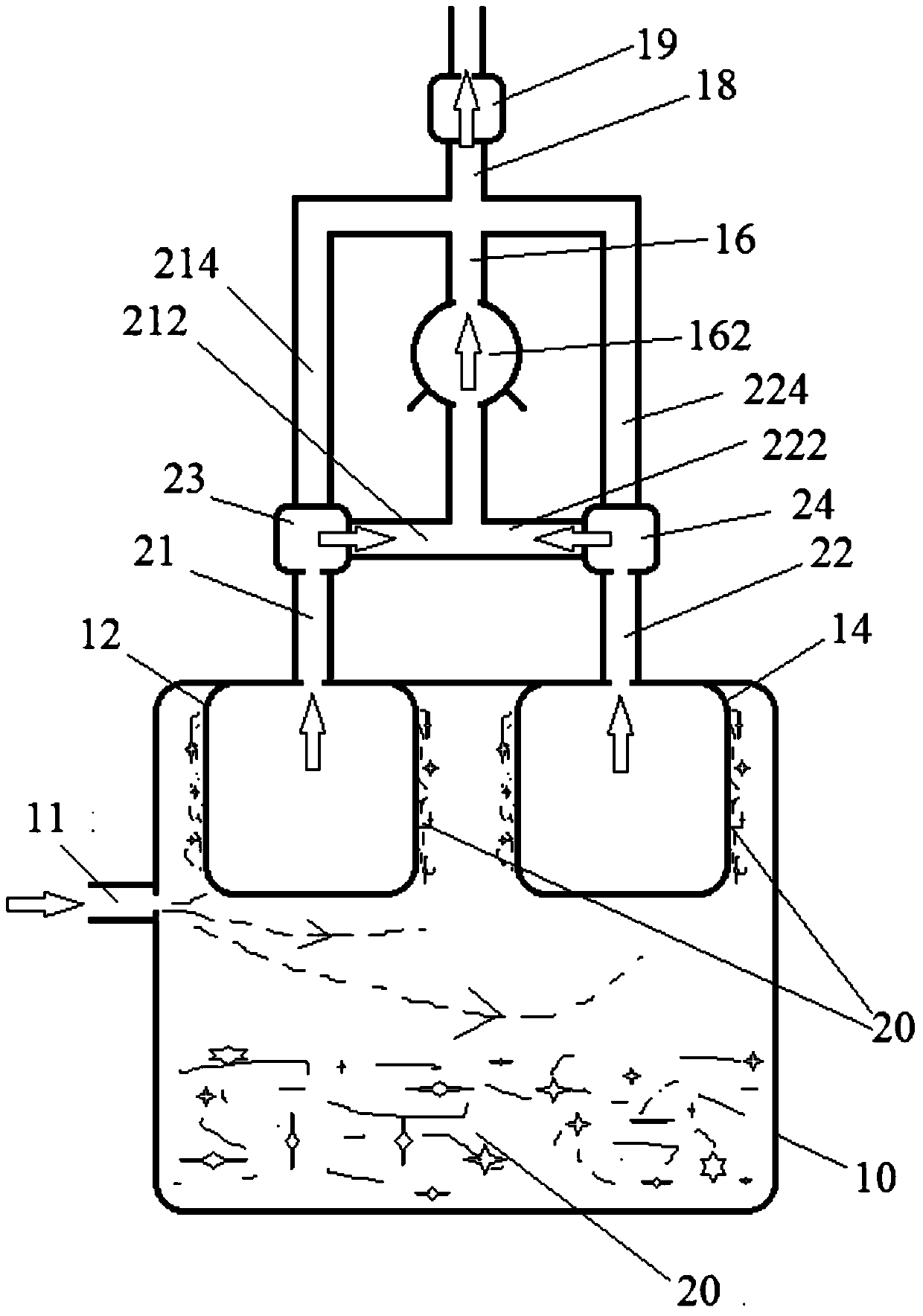 A back blowing dust removal system