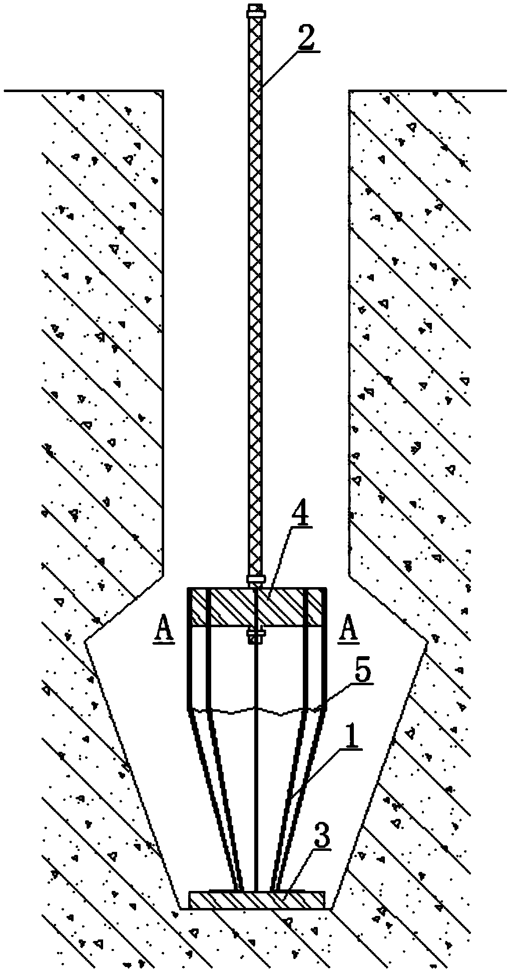 Reinforcing steel bar sleeve-free type soil anchor rod anchor head