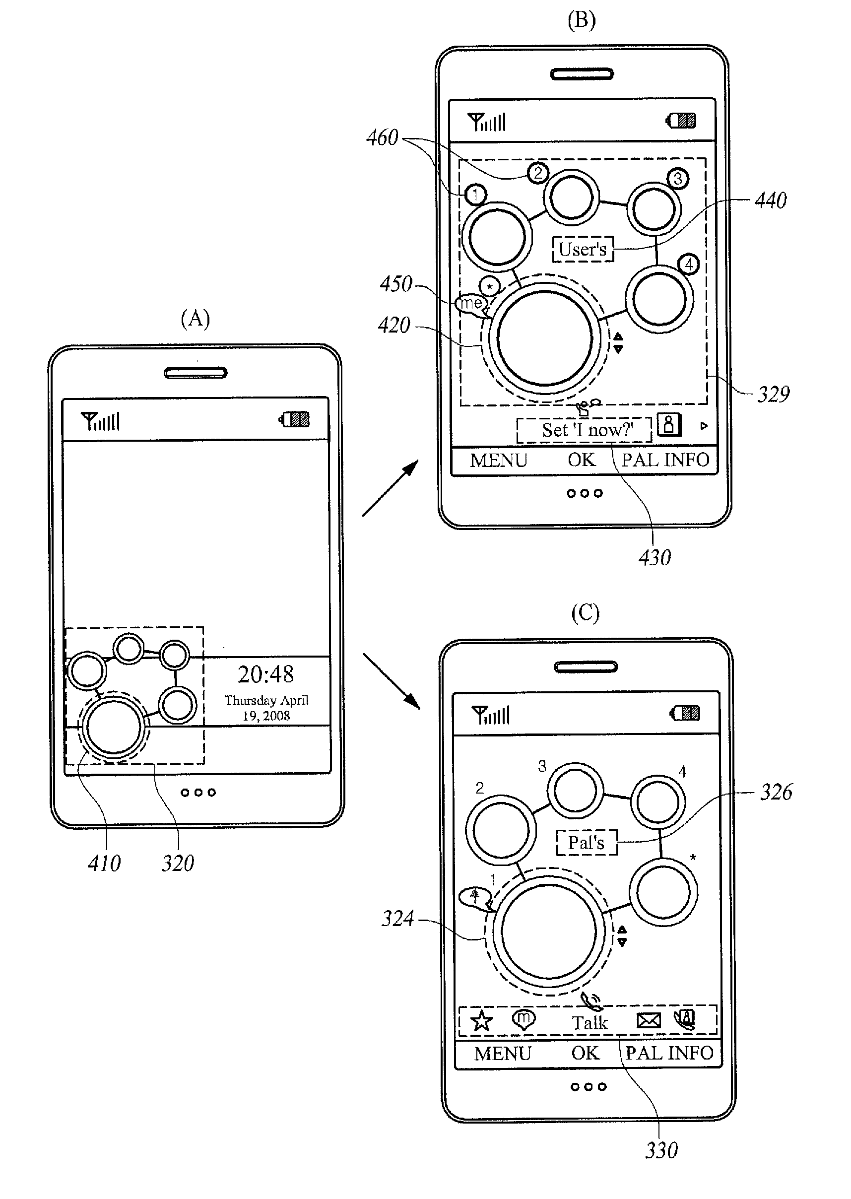 Method for displaying thumbnail group on idle screen and mobile communication terminal