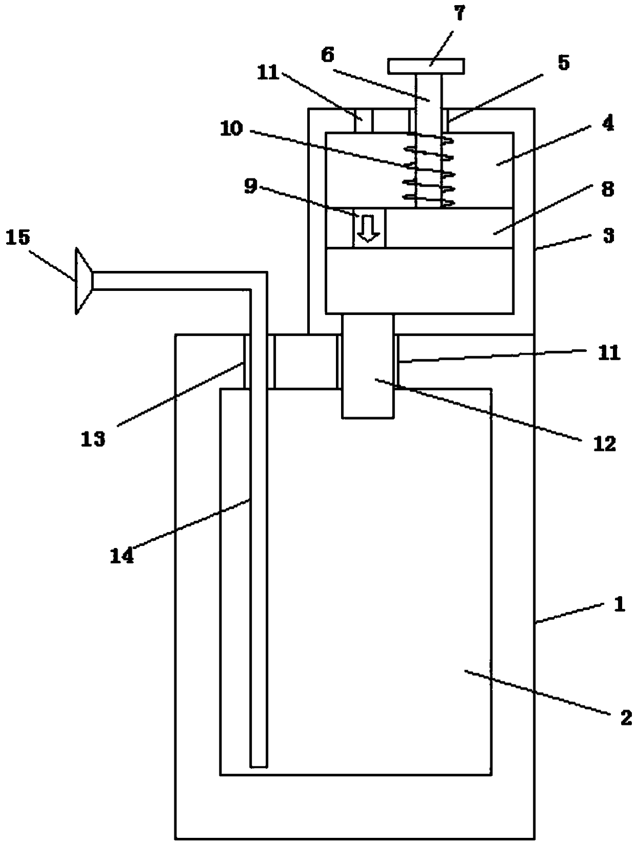 Novel clinical jet-type medicine application device for department of gynaecology and obstetrics