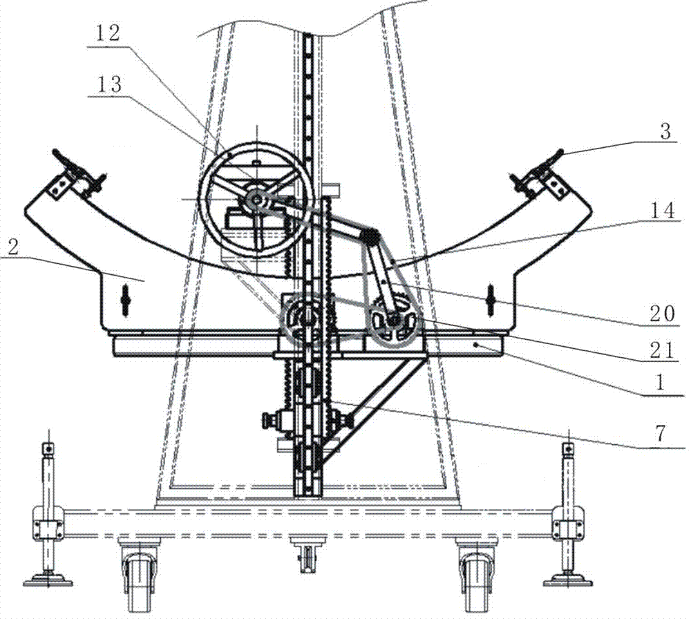 Glue filling and rotating device of aircraft skin