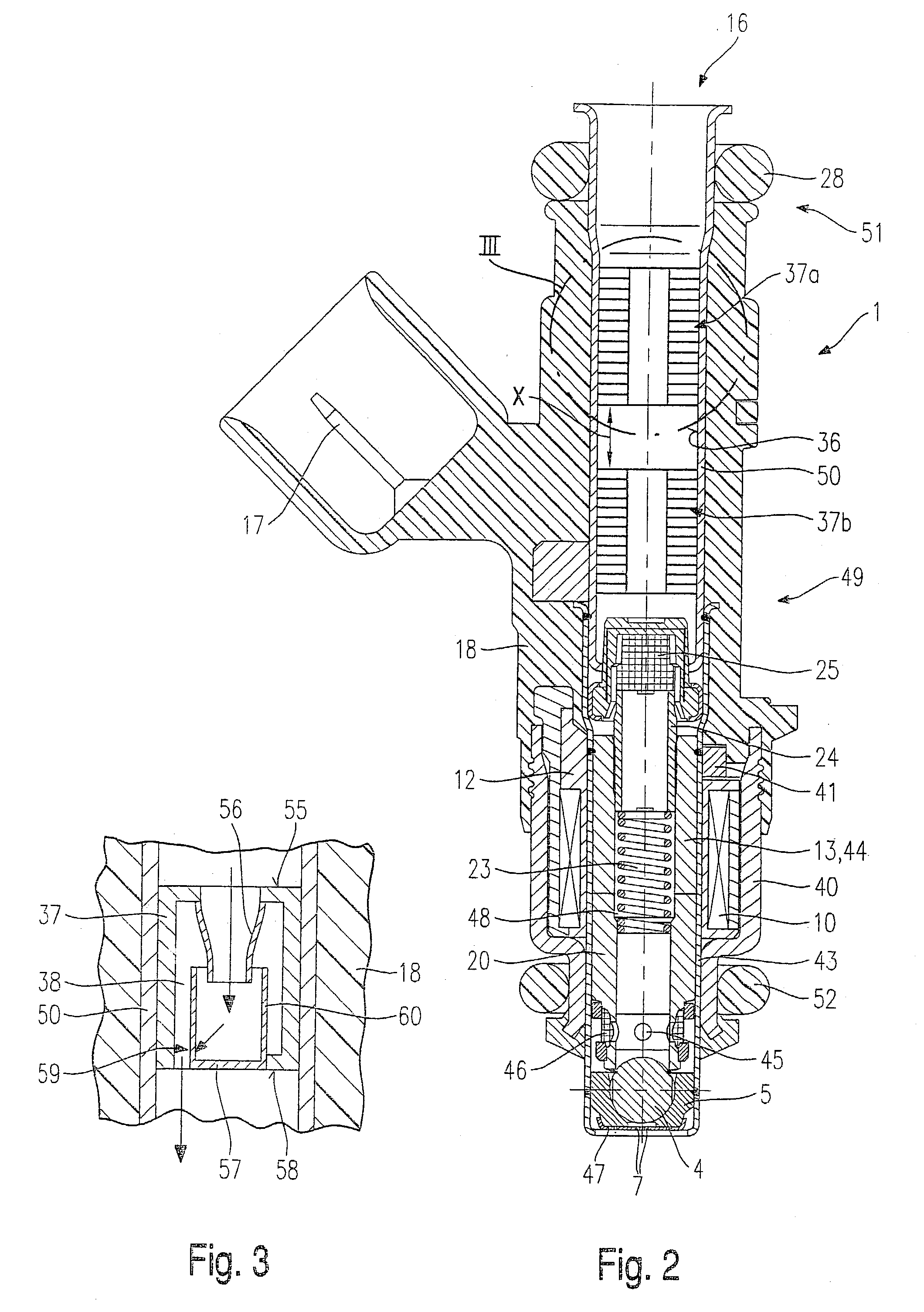 Fuel injection valve with a damping element