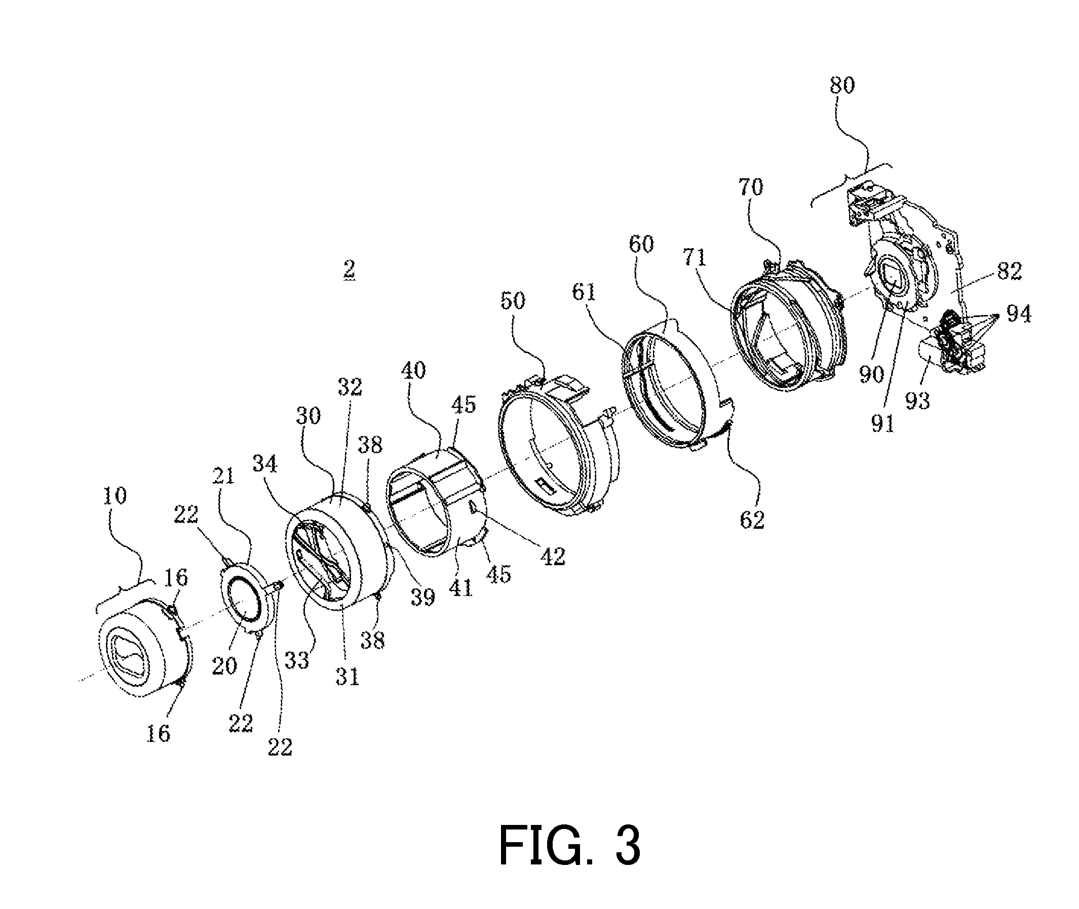 Retractable lens barrel unit