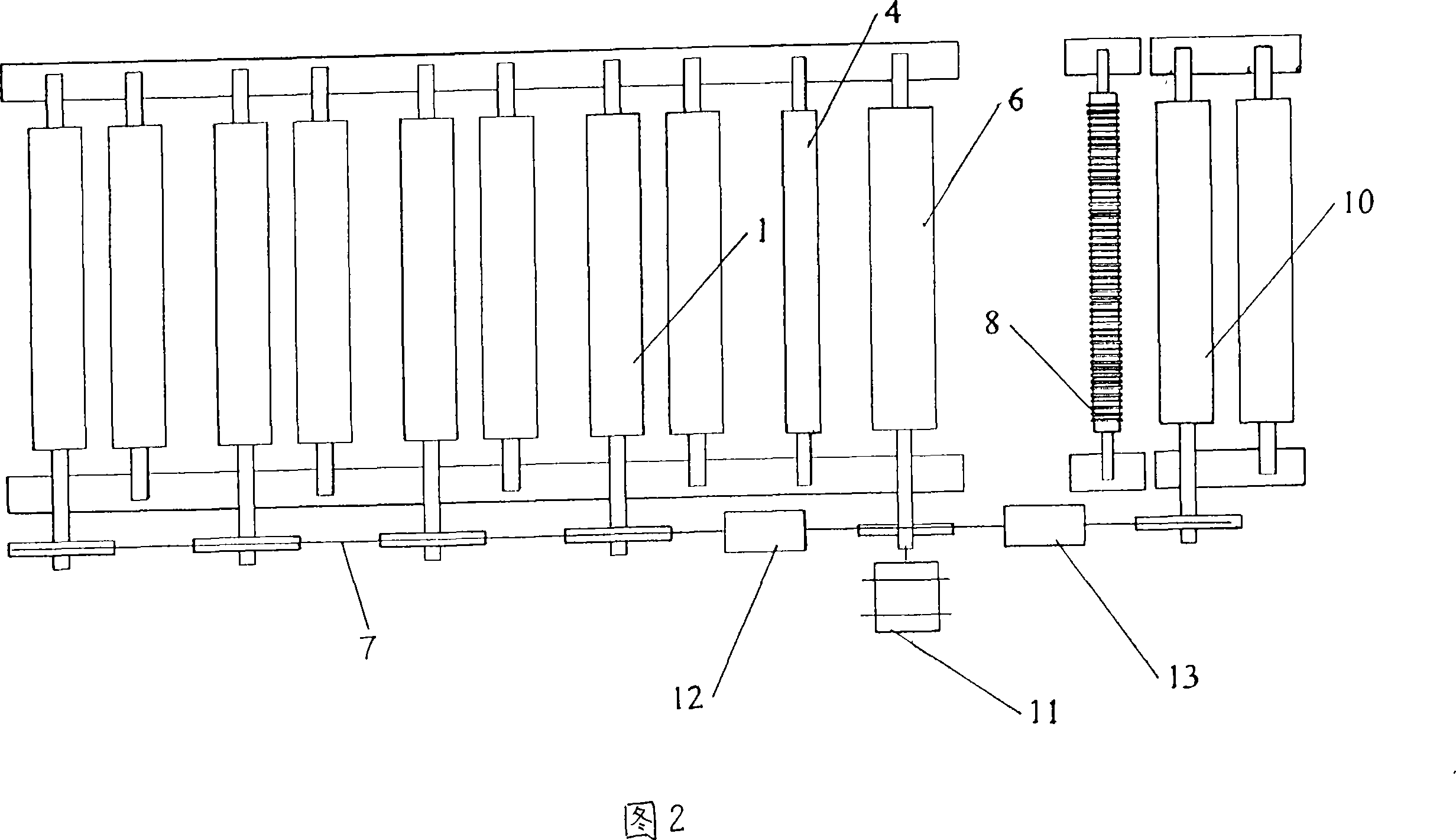 Loom beam yarn color weaving method and special equipment