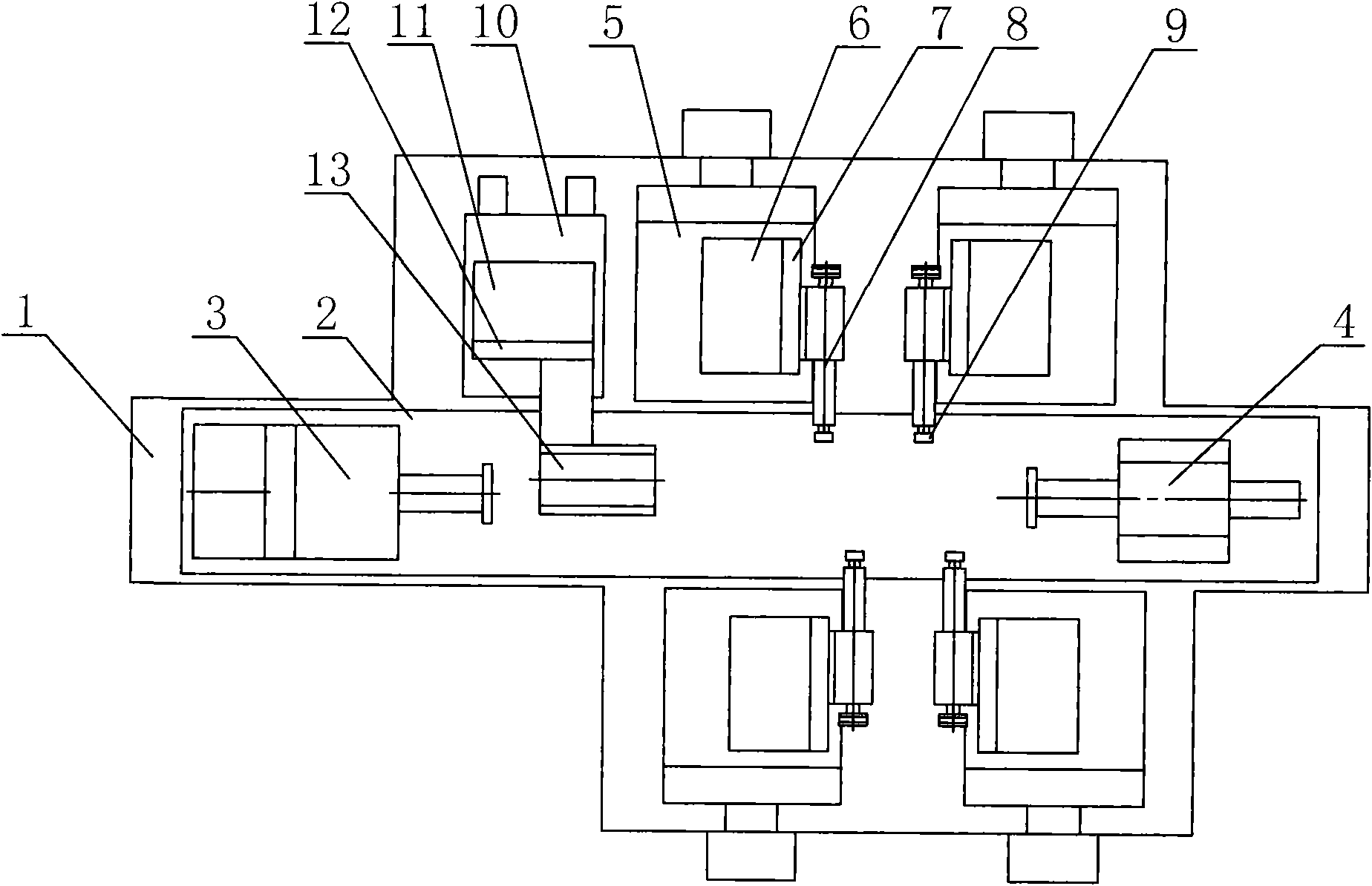 Machining center for polishing and grinding square rod