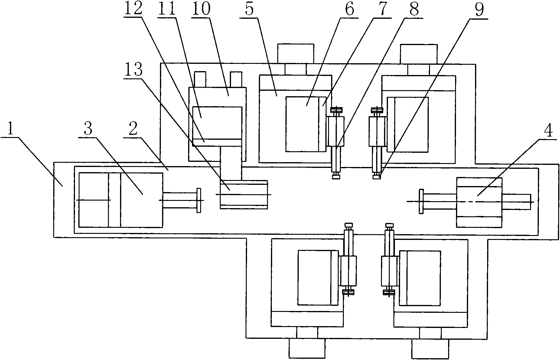 Machining center for polishing and grinding square rod