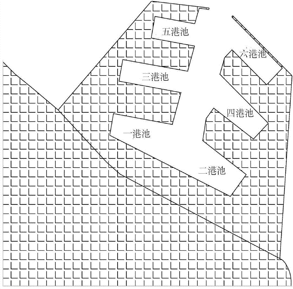 Designing method for improving encircled-type harbor basin water body exchanging capacity