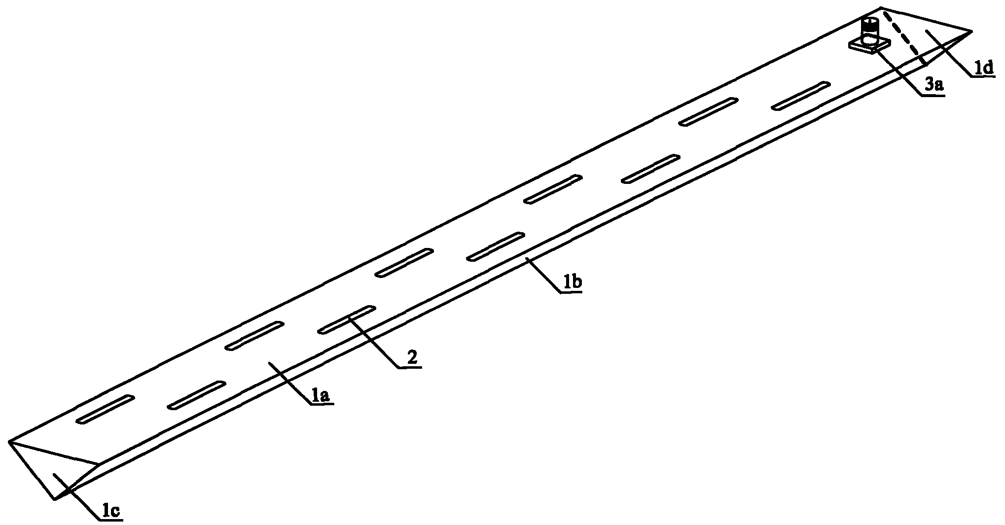 Triangular slotted waveguide array antenna