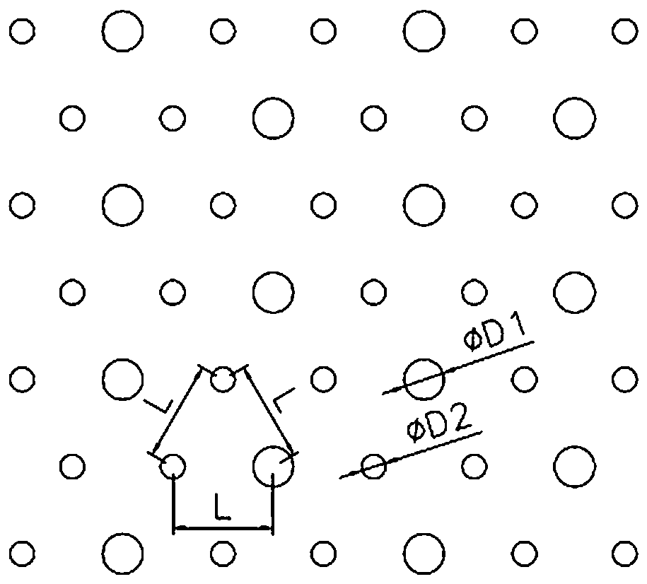 Double-pore size high-efficiency desulfurization tray for desulfurization tower