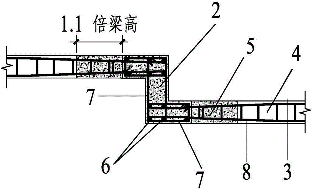 Method for improving anti-seismic property of RC Z-shaped cross section column frame node