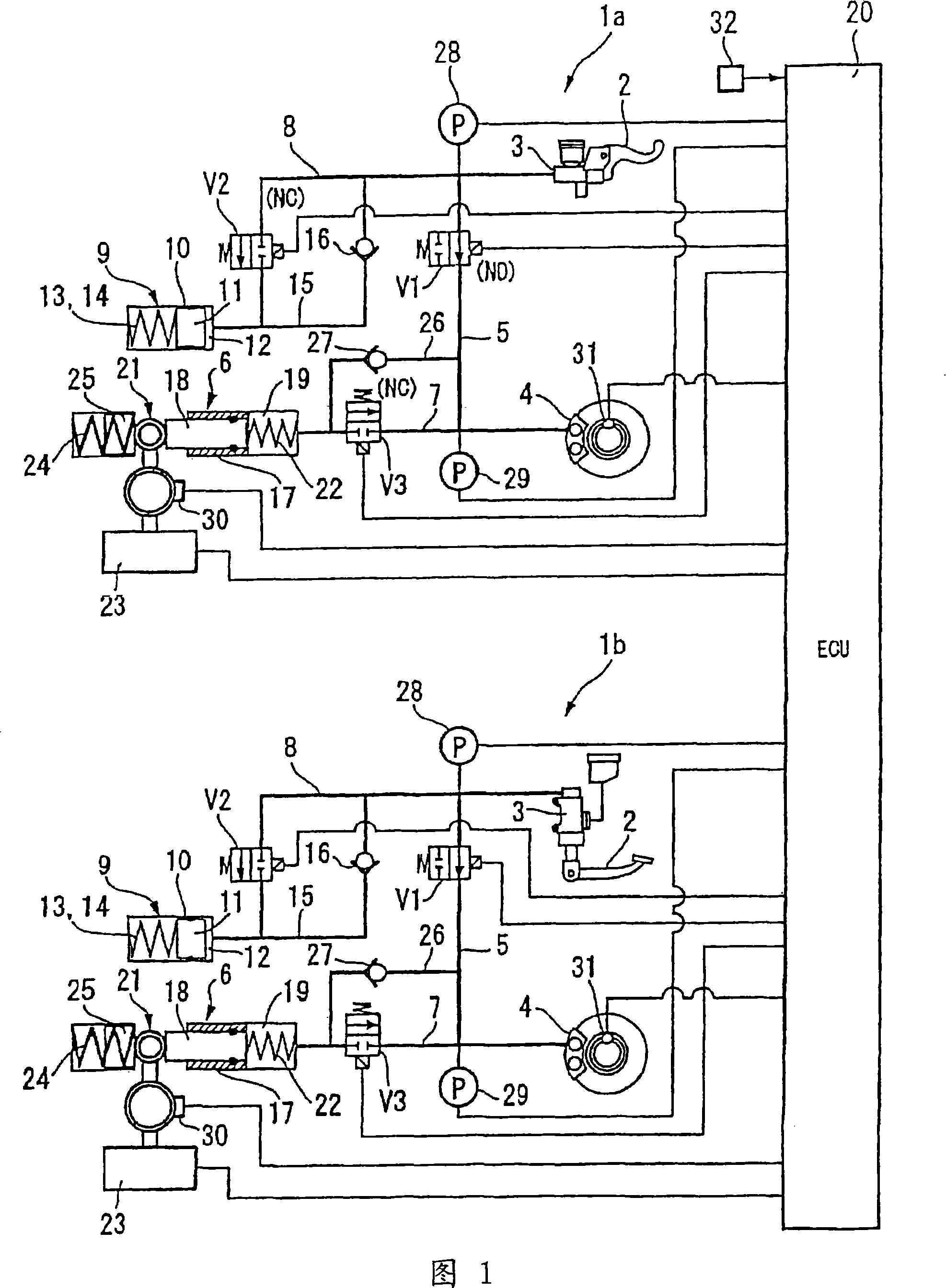 Braking device for motorcycle