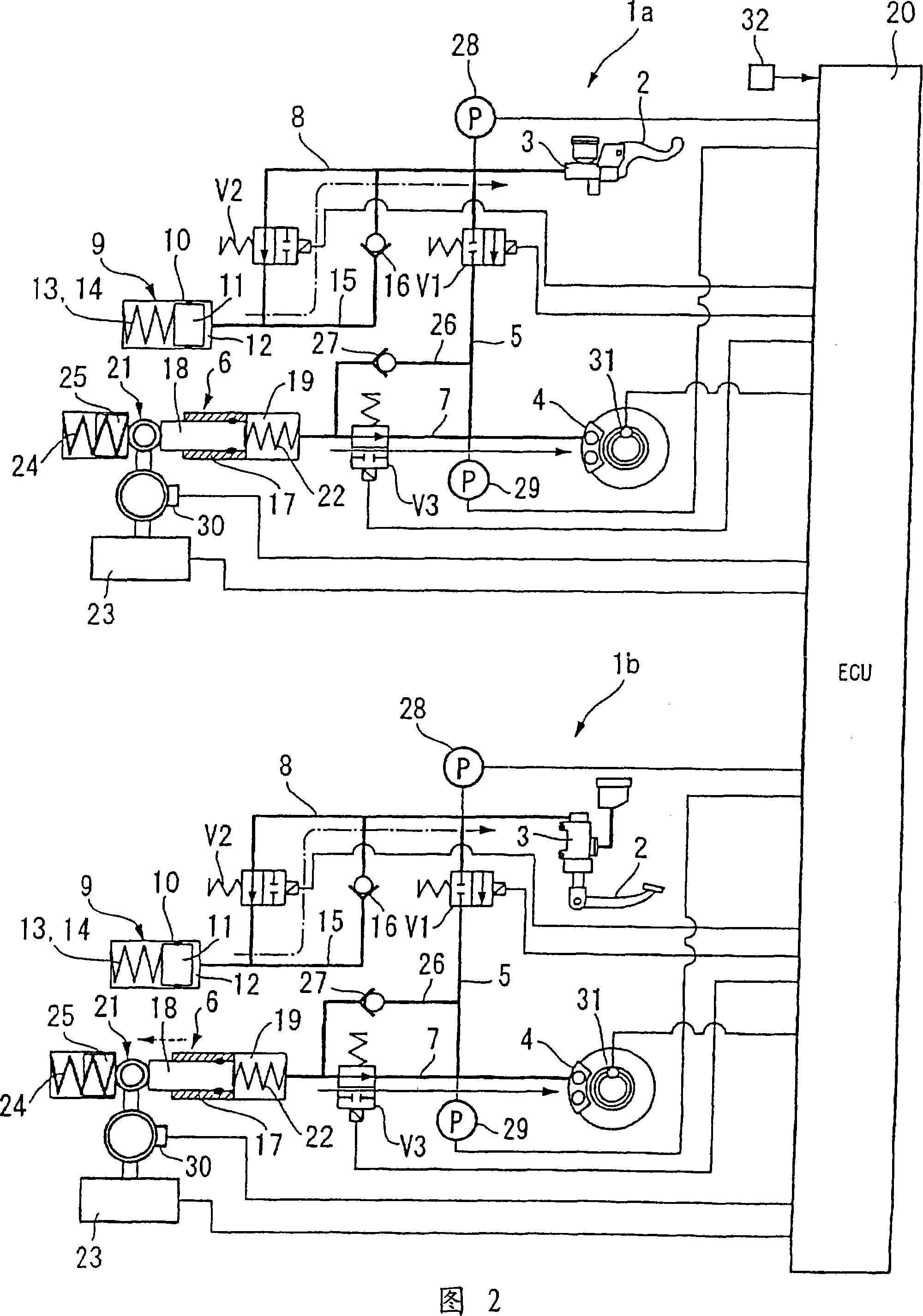 Braking device for motorcycle