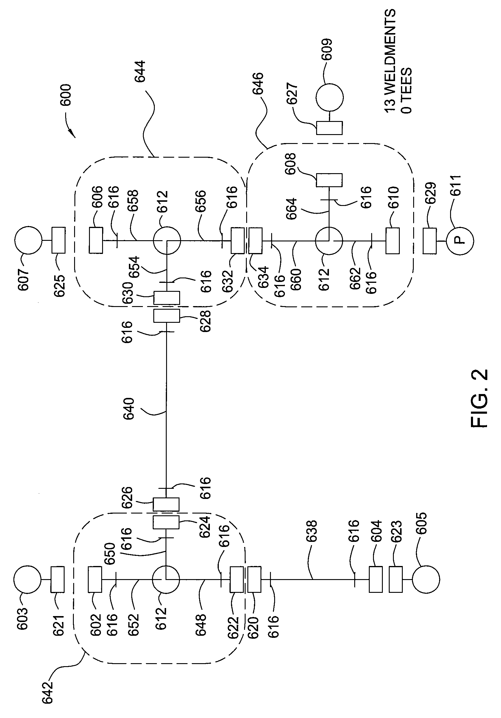 Gas line weldment design and process for CVD aluminum