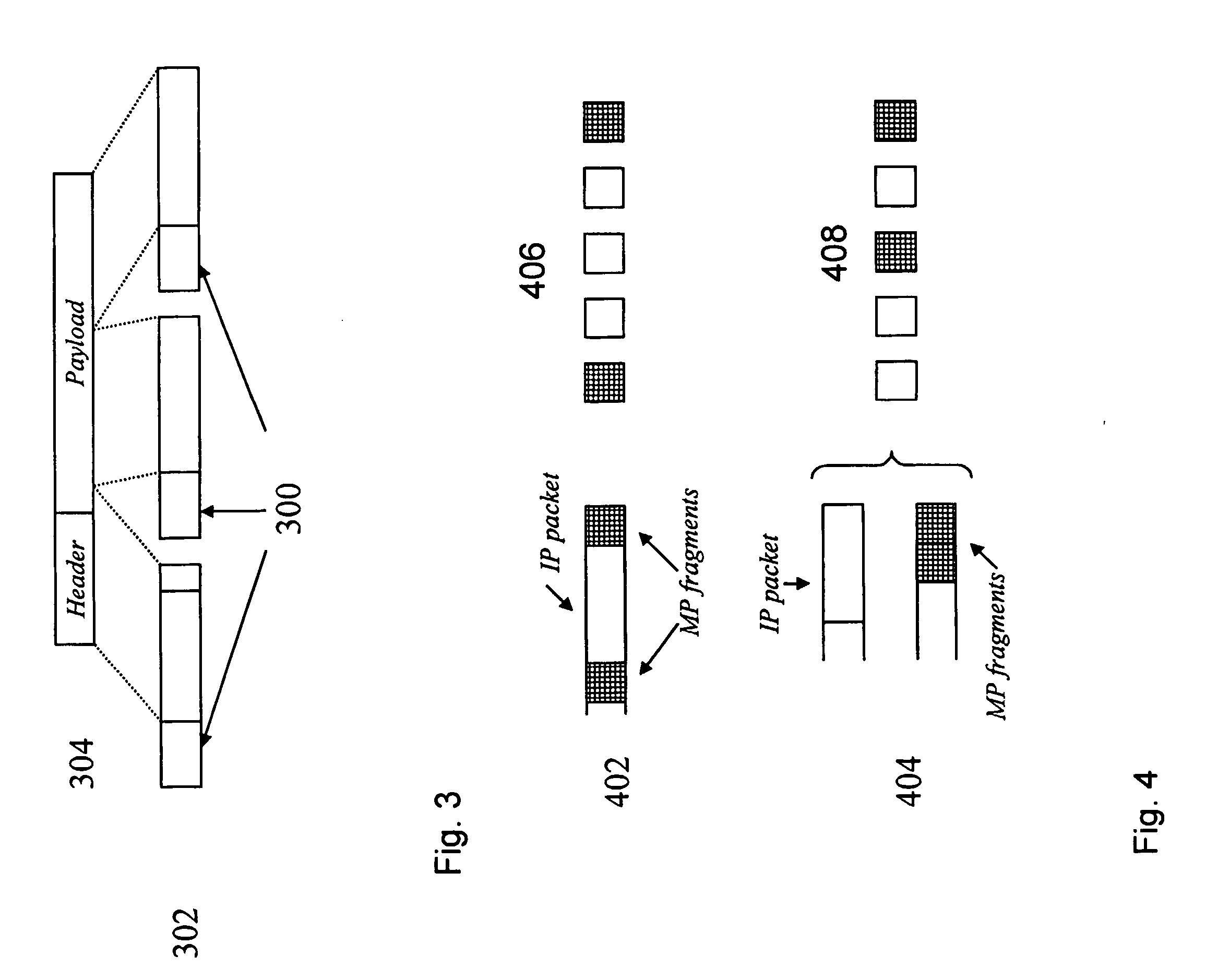 Reducing transmission time for data packets controlled by a link layer protocol comprising a fragmenting/defragmenting capability