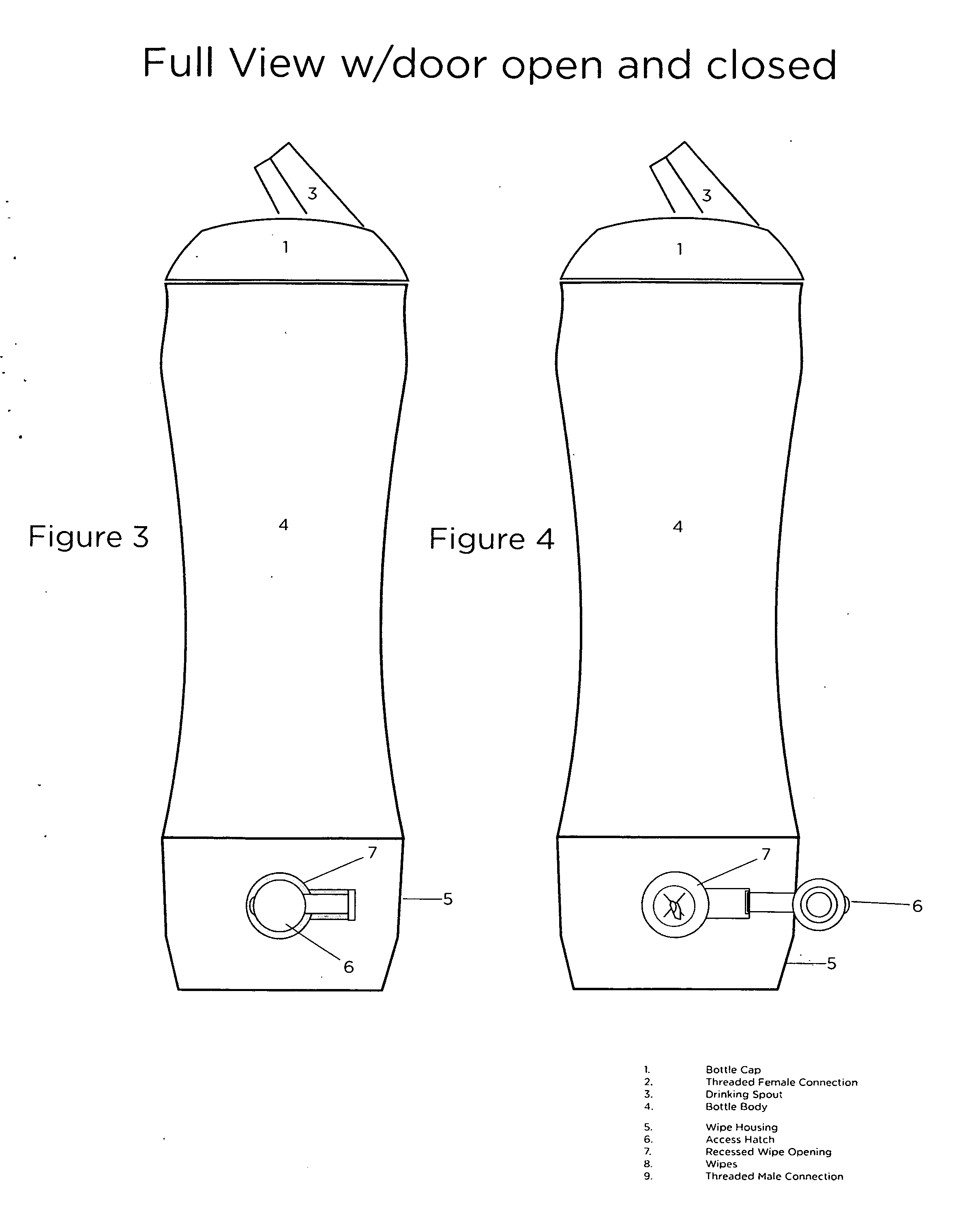 Drinking container with additional compartment for dispensing towelettes