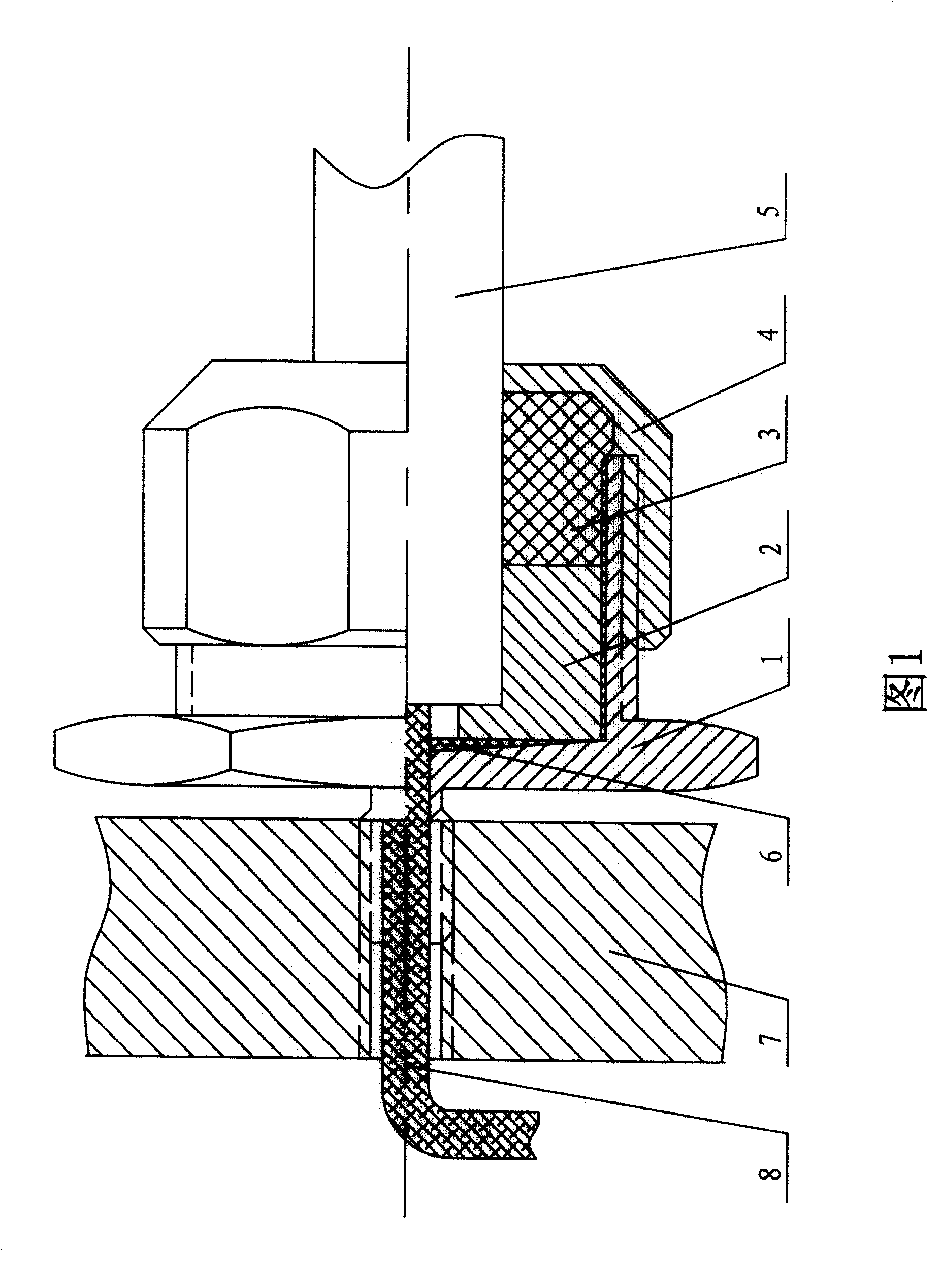 Ship stern shaft temperature sensor sealing device and mounting method