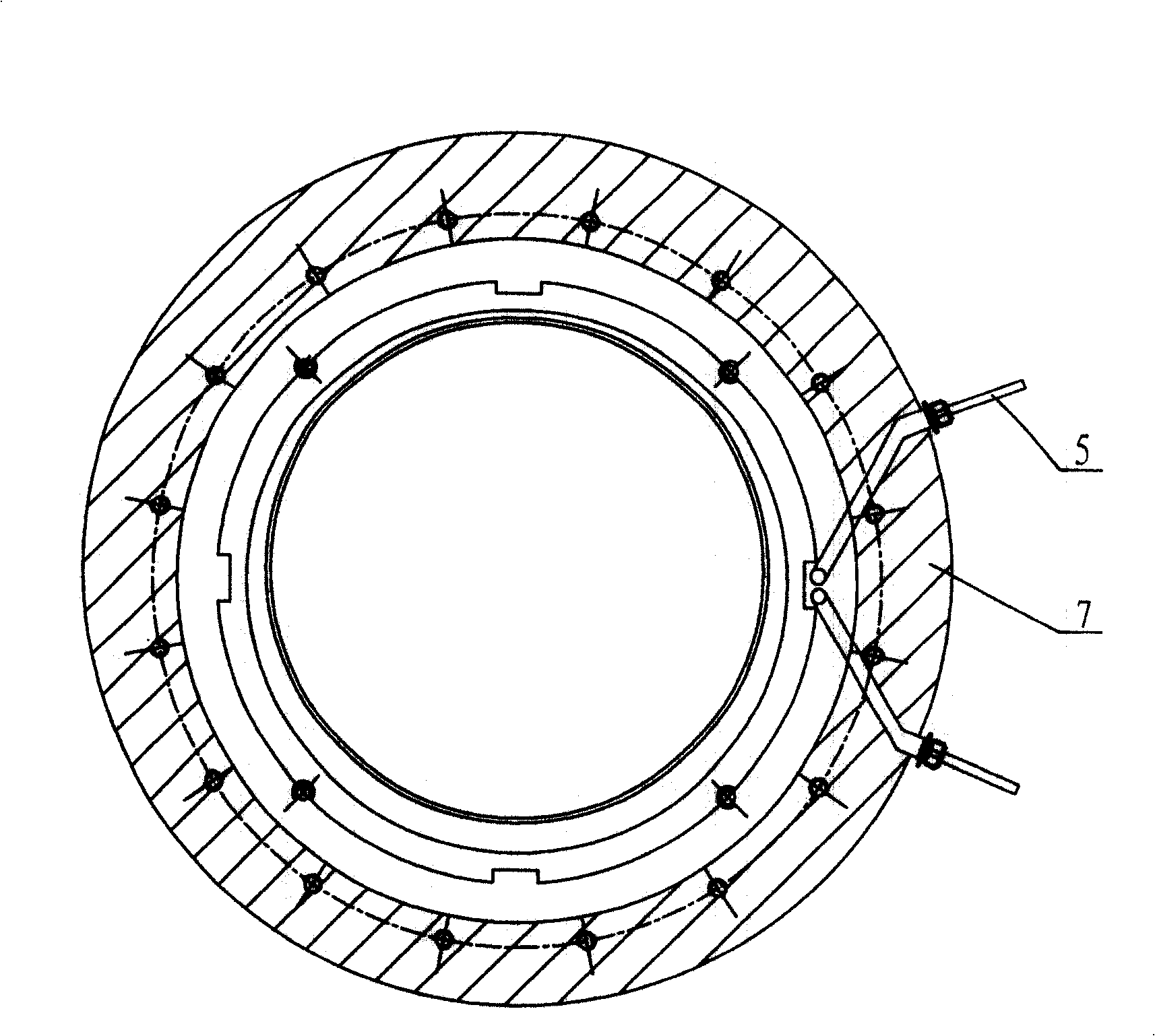 Ship stern shaft temperature sensor sealing device and mounting method