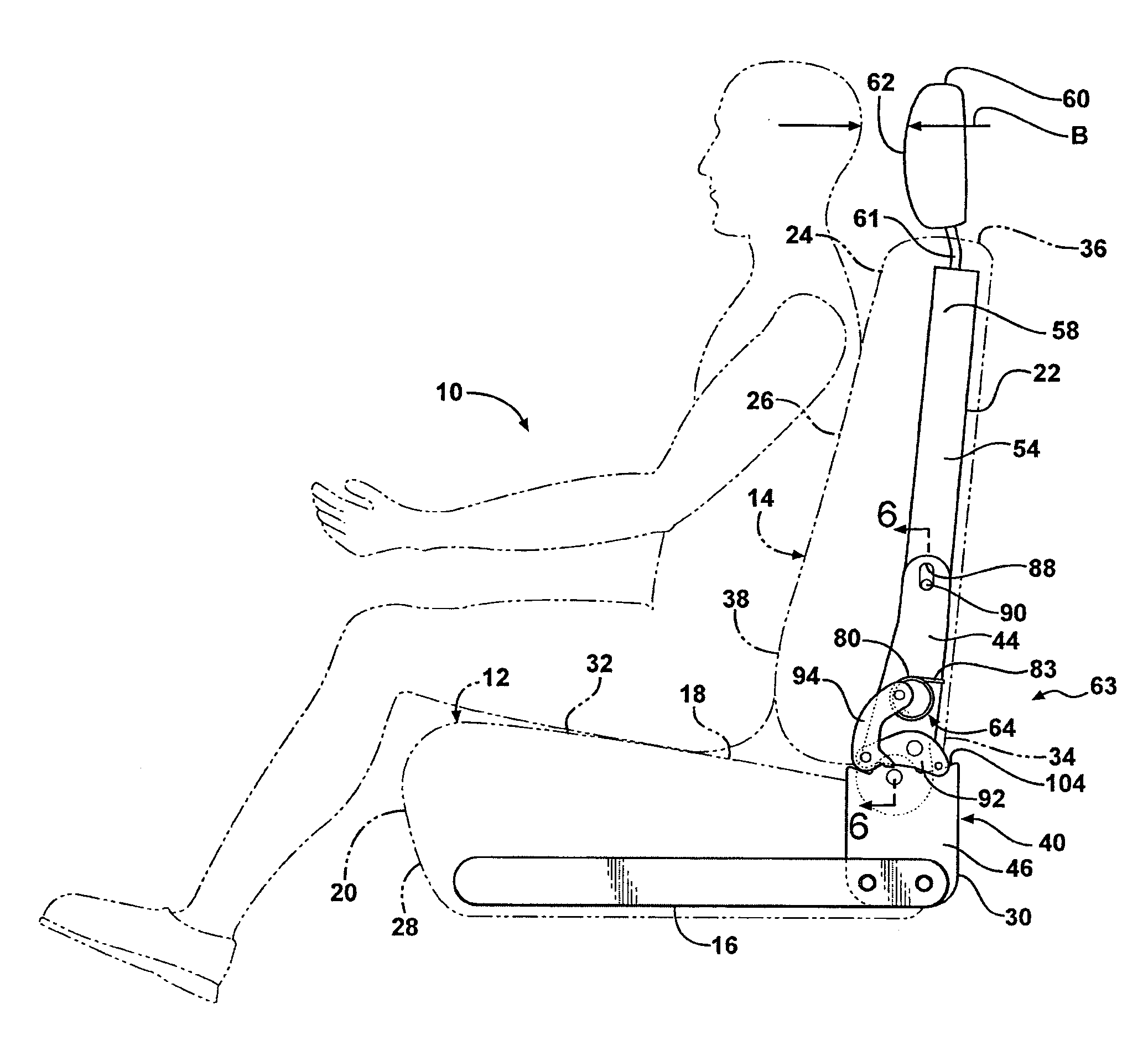 Automatically Adjustable Head Restraint