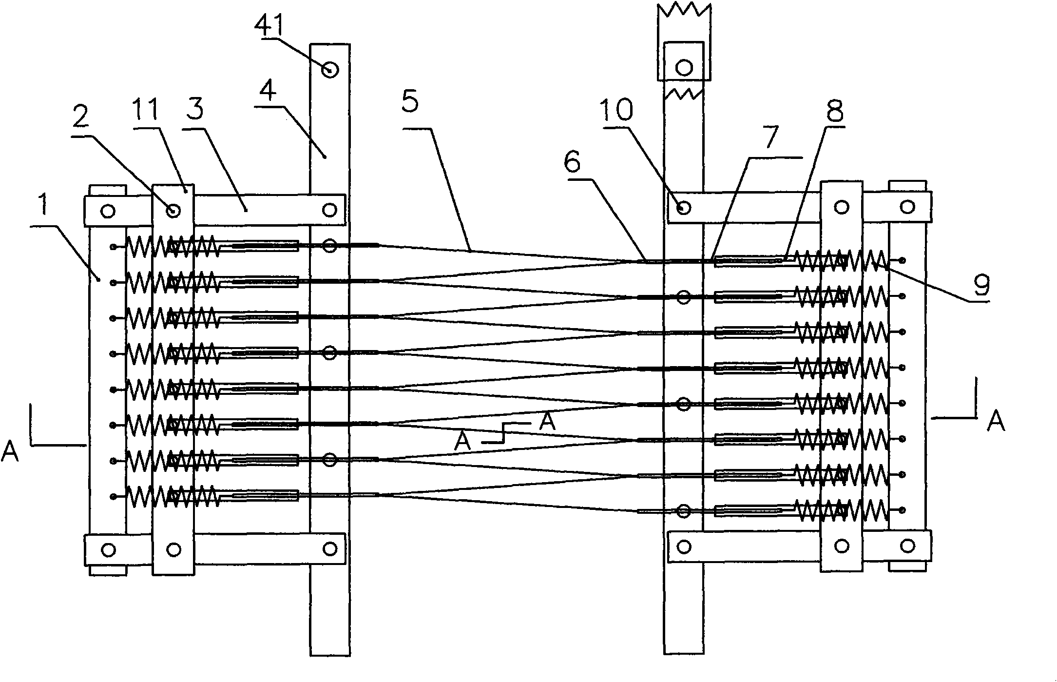 Tensile spring structure for preparing diamond film