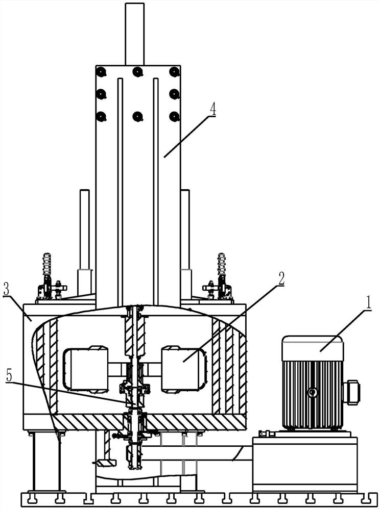 Material performance testing machine system in centrifugal force-high temperature coupling environment