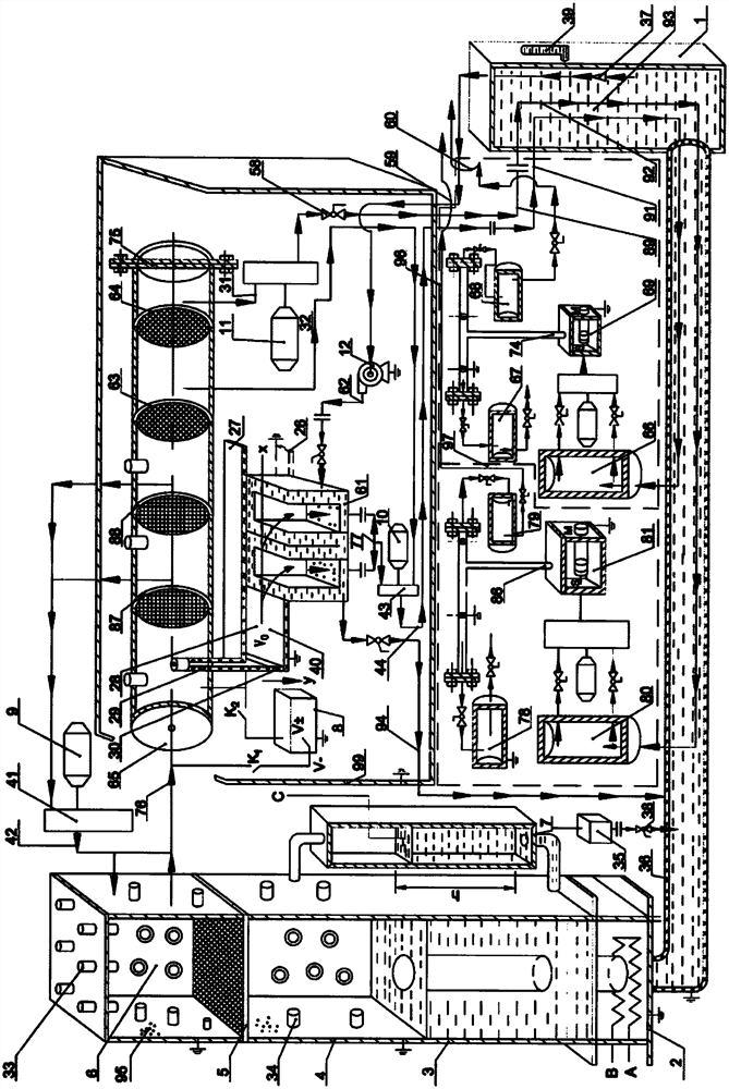 Heating equipment for producing hydrogen, oxygen and purified water by ionizing water vapor through photoelectric effect