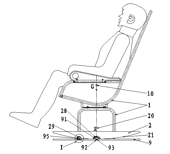 Self-corrective multidirectional-rotation rocking chair