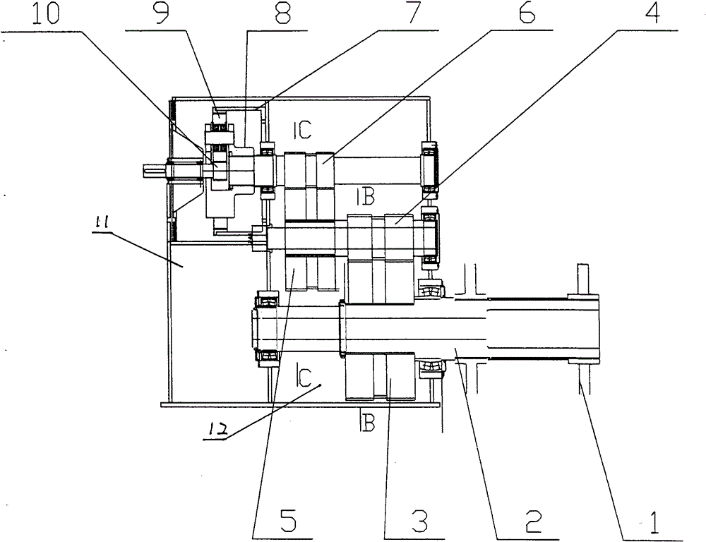 Speed-increasing gearbox of wind driven generator